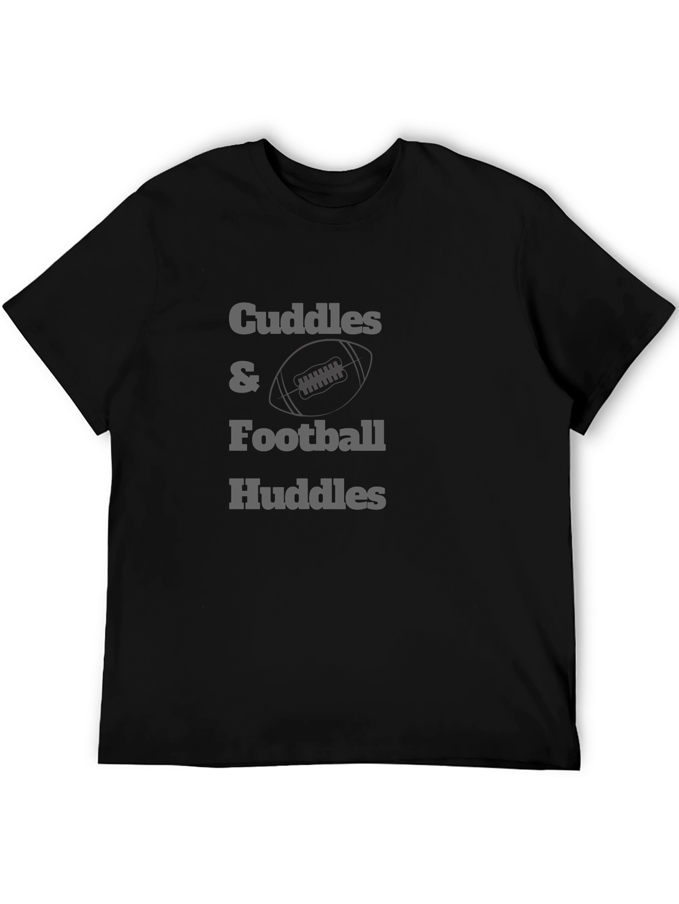 Cuddles & Football Huddles Black T-Shirt