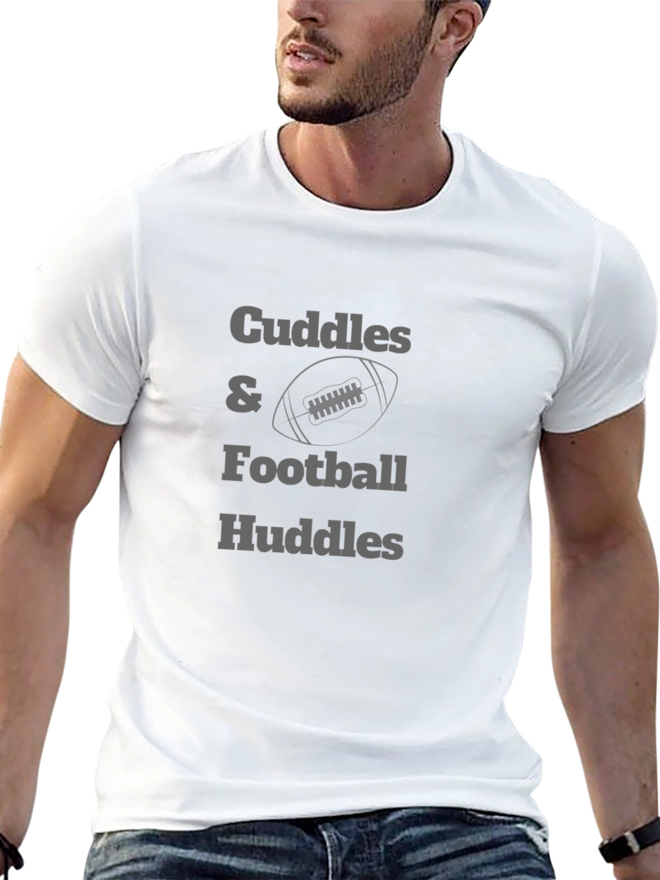 Cuddles & Football Huddles Black T-Shirt