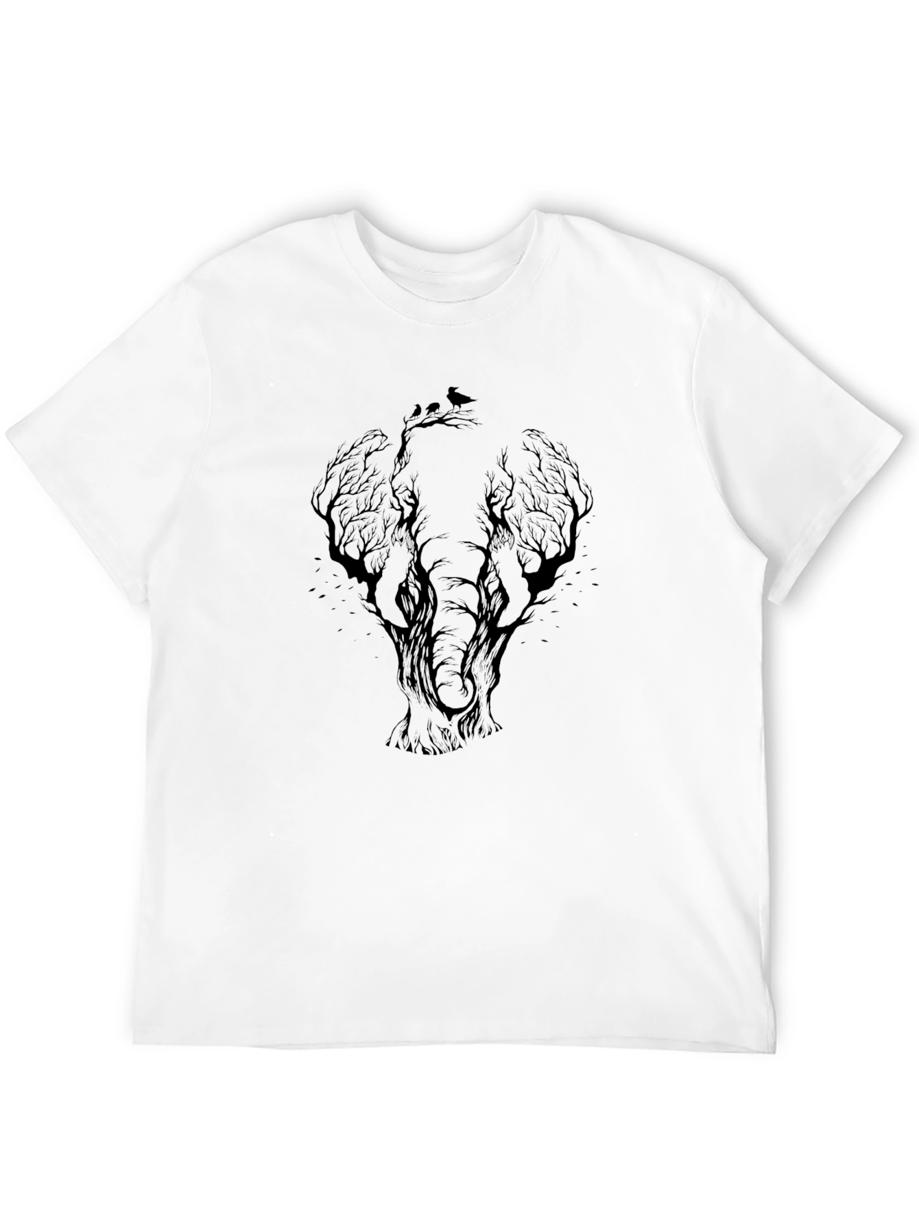 Elephant Tree Graphic Black T-Shirt