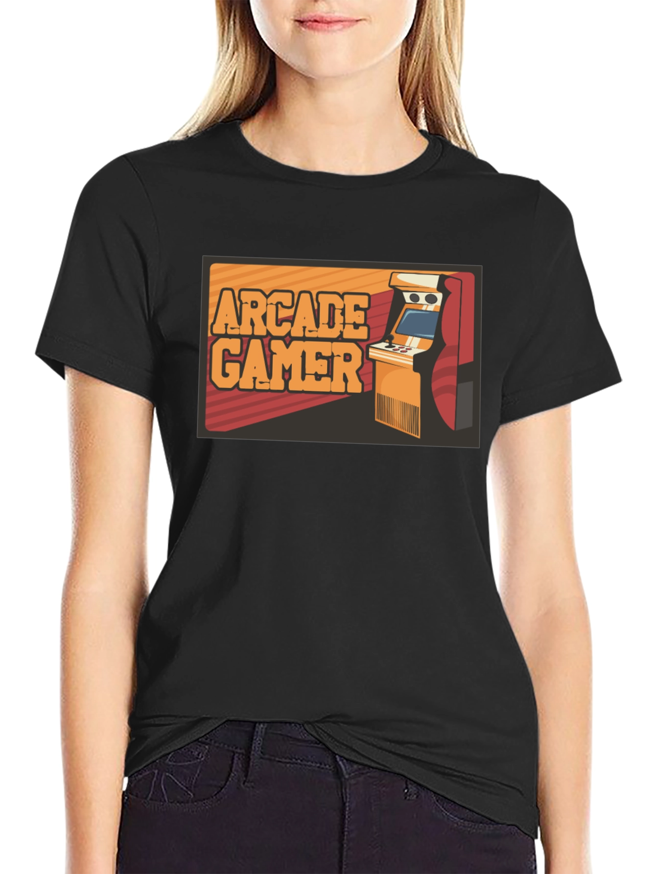 Arcade Gamer Black T-Shirt - Retro Gaming Style