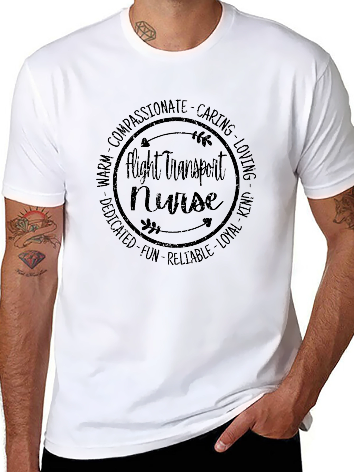 Flight Transport Nurse Graphic T-Shirt - Black