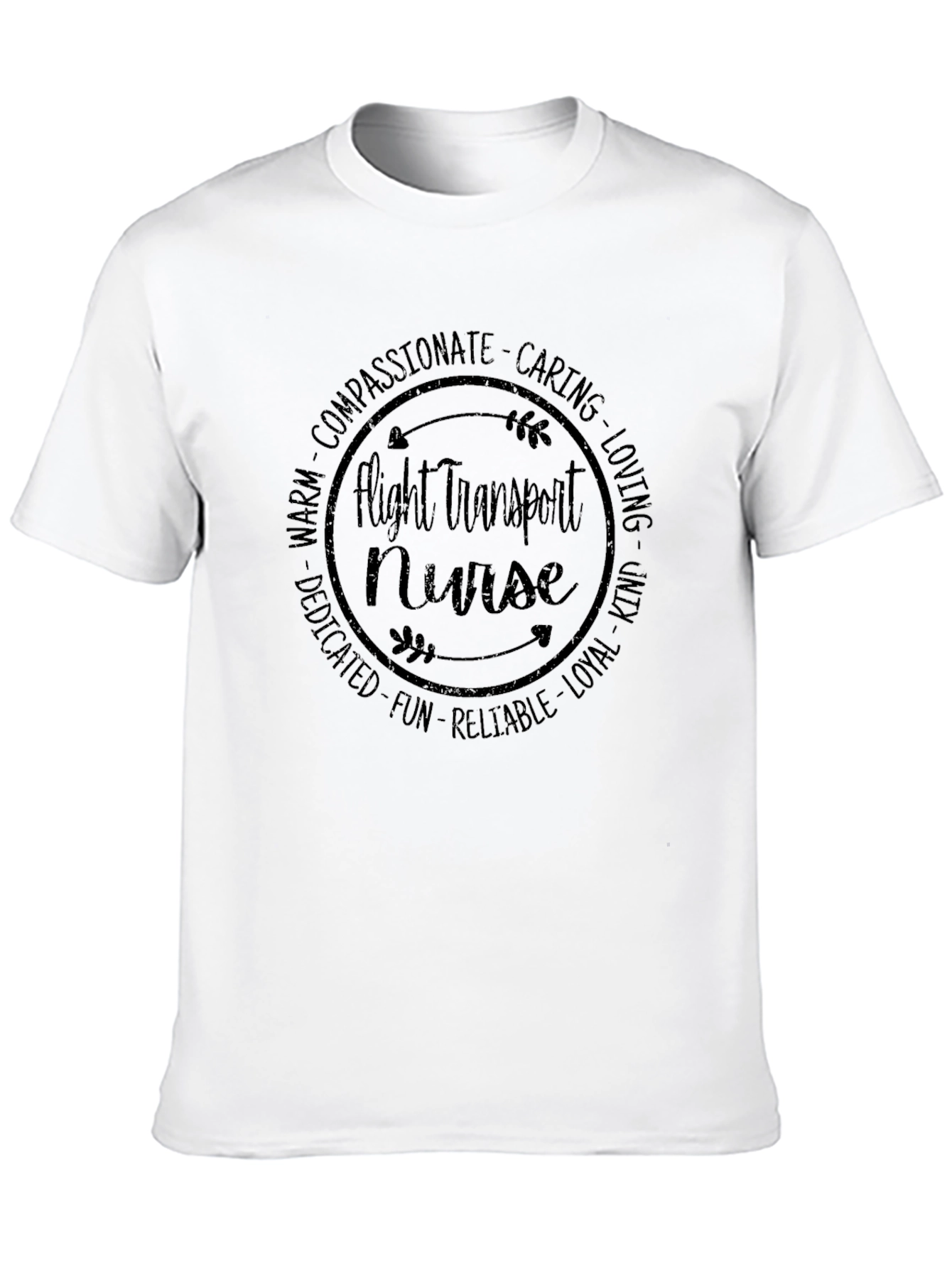 Flight Transport Nurse Graphic T-Shirt - Black