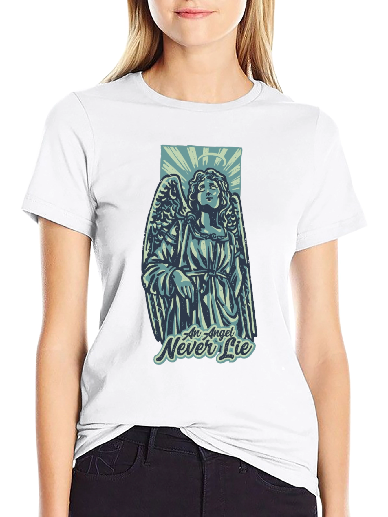Angel Never Lie Graphic T-Shirt - Unisex Black Tee