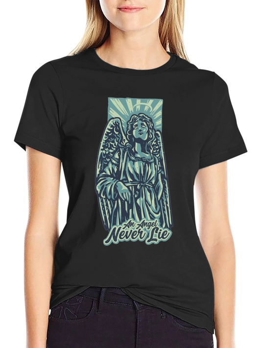 Angel Never Lie Graphic T-Shirt - Unisex Black Tee