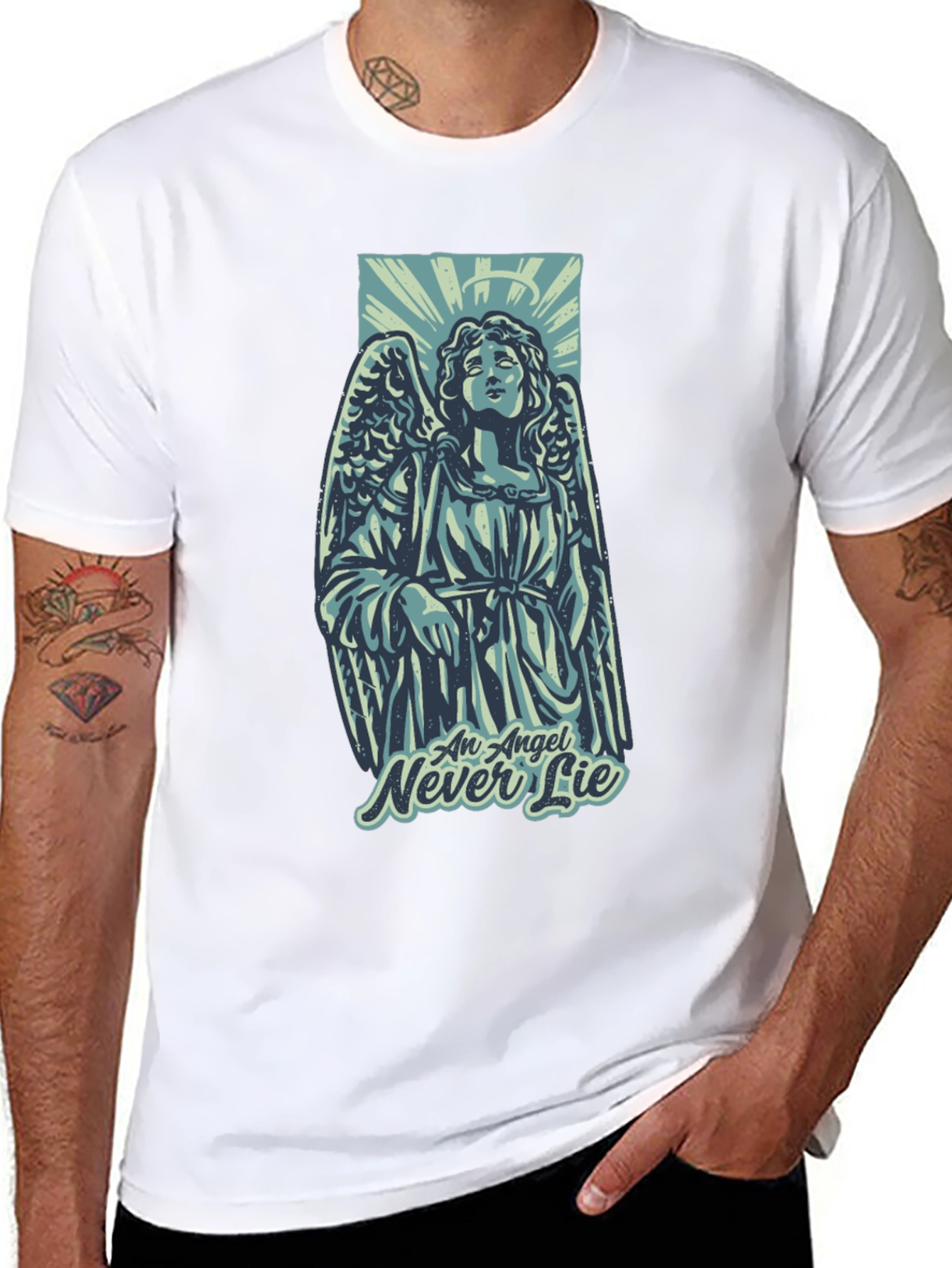 Angel Never Lie Graphic T-Shirt - Unisex Black Tee