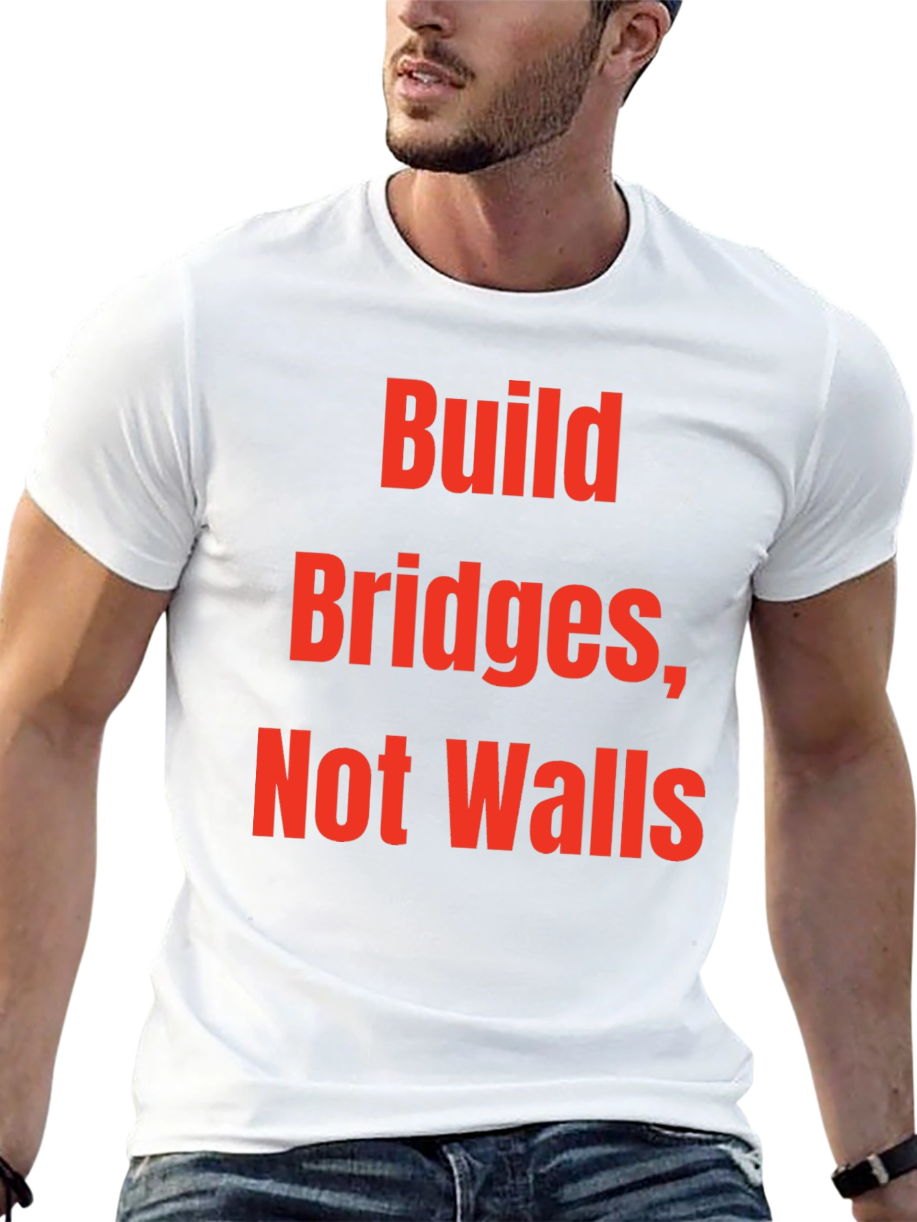 Build Bridges Not Walls Graphic Tee - Black