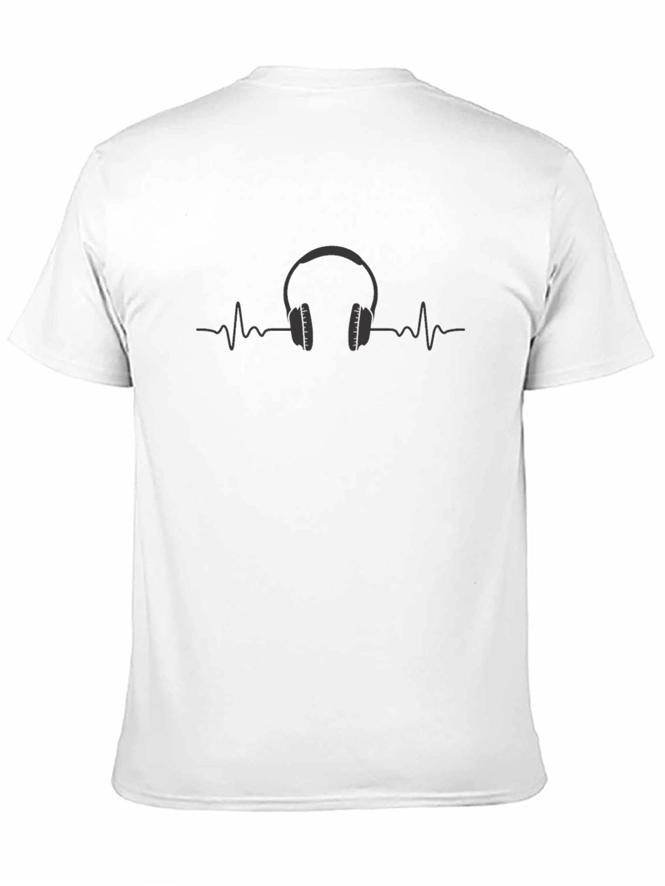Headphone Heartbeat Graphic Tee - Black