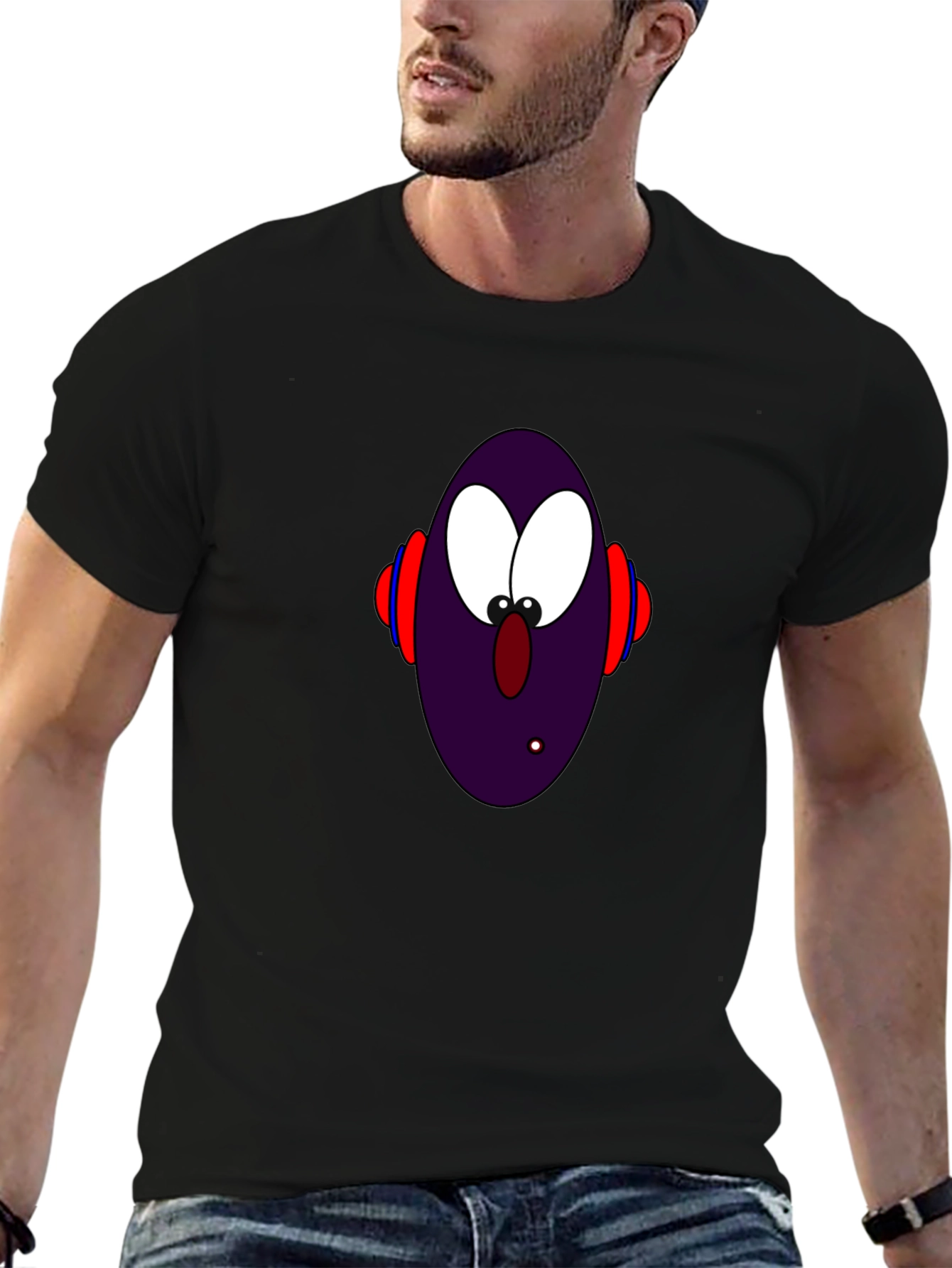 Cartoon Character Graphic Black T-Shirt