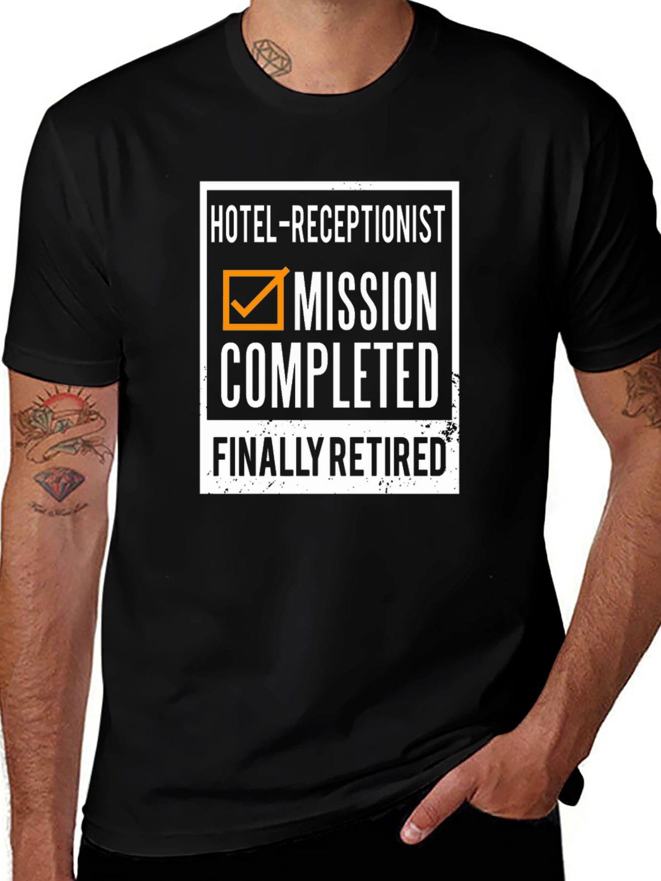 Hotel Receptionist Retirement T-Shirt: Mission Completed Finally Retired!