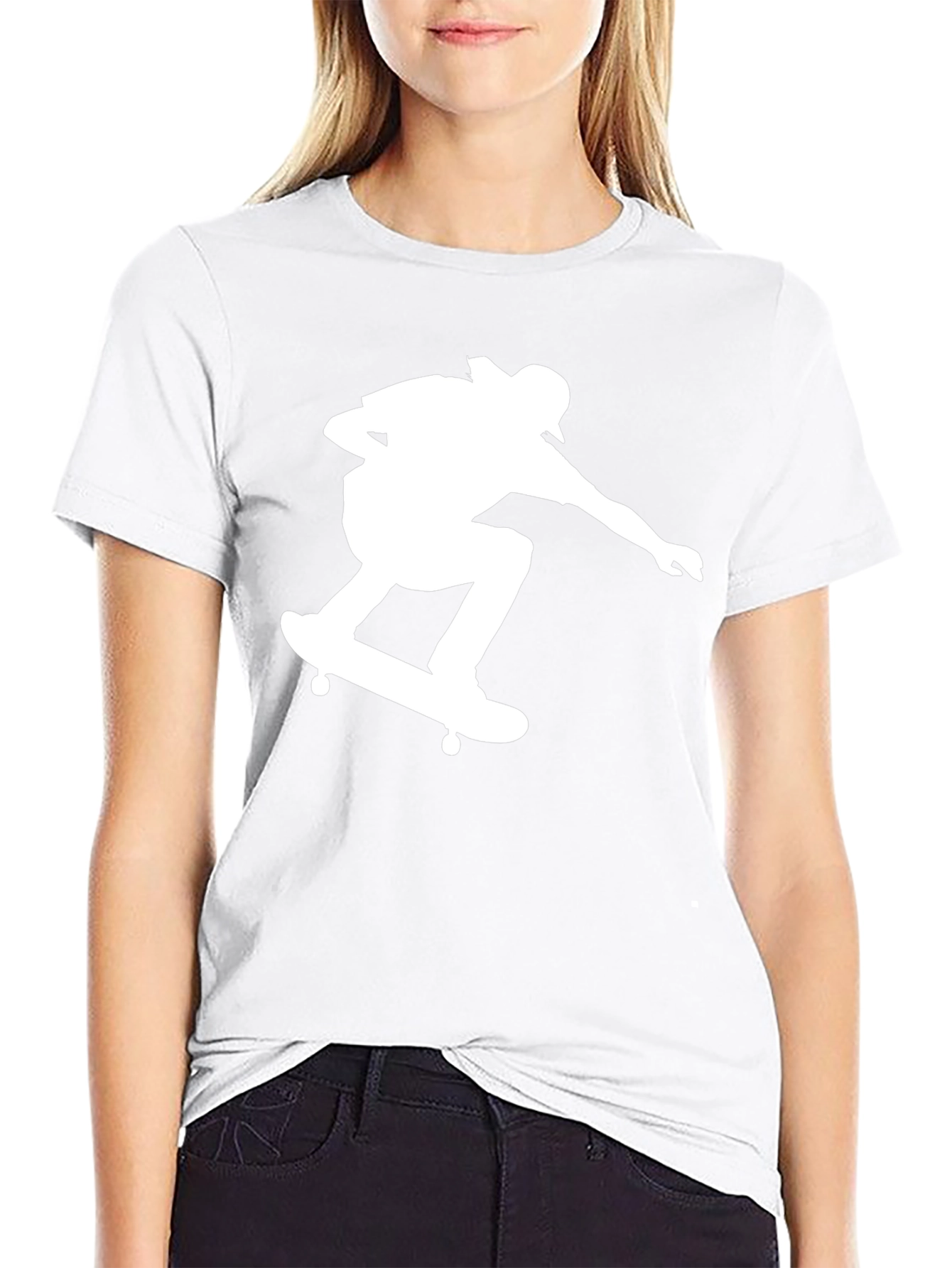 Skateboarding Silhouette Graphic T-Shirt - Casual Wear