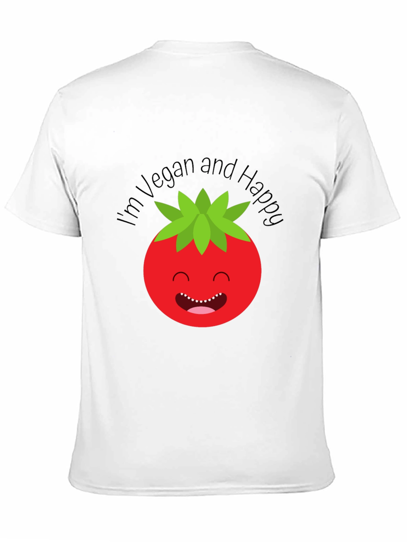 Vegan Happy Tomato Graphic Tee - Soft Cotton