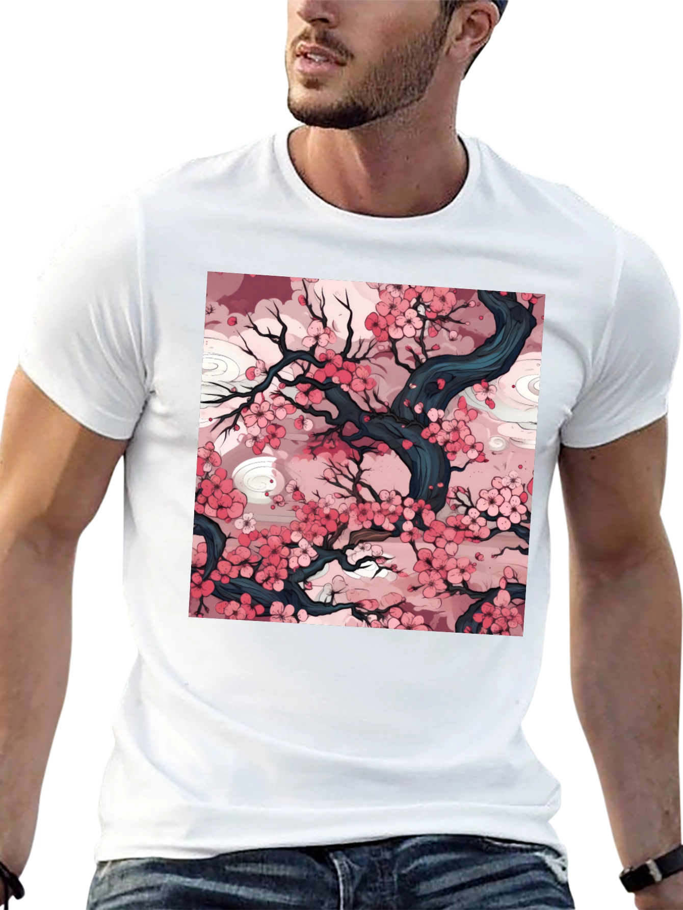 Cherry Blossom Art Tee - Stylish Graphic T-Shirt