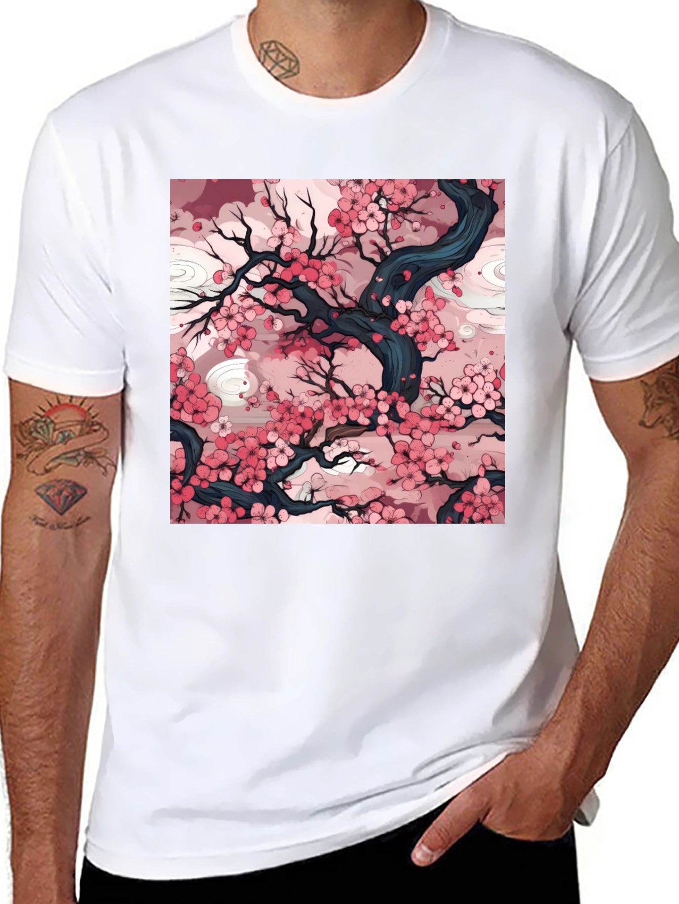 Cherry Blossom Art Tee - Stylish Graphic T-Shirt
