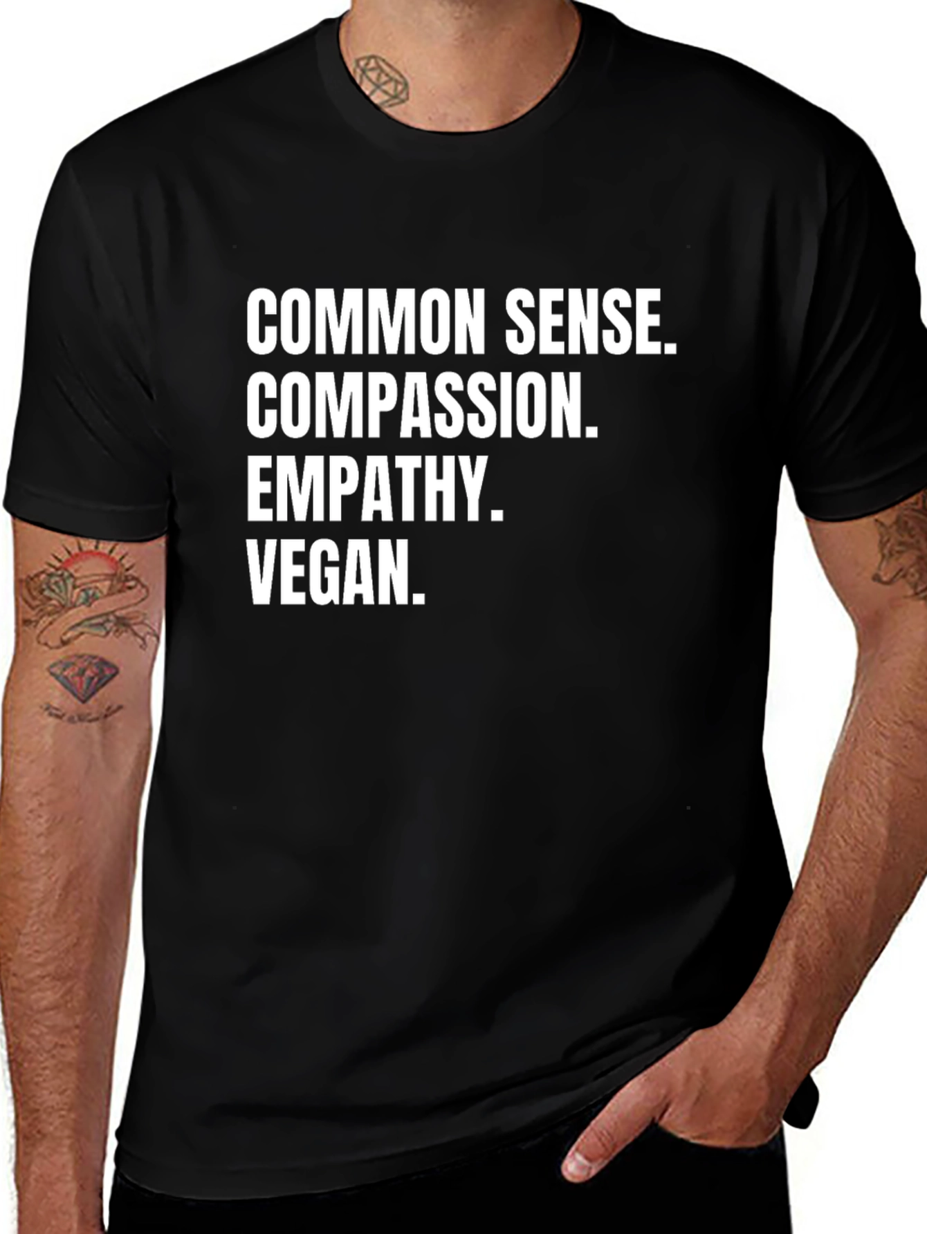 Common Sense Vegan T-Shirt - Black Graphic Tee