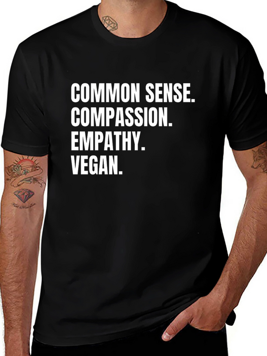 Common Sense Vegan T-Shirt - Black Graphic Tee
