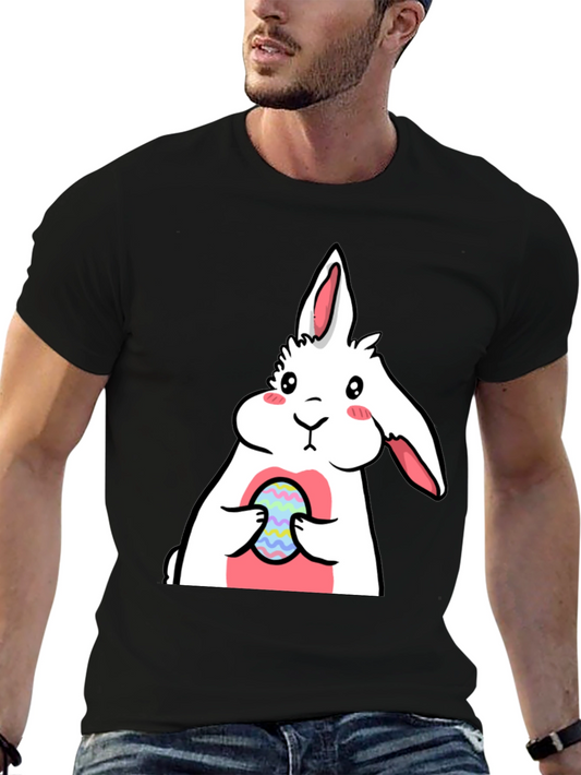 Cute Bunny Easter Egg T-Shirt - Black