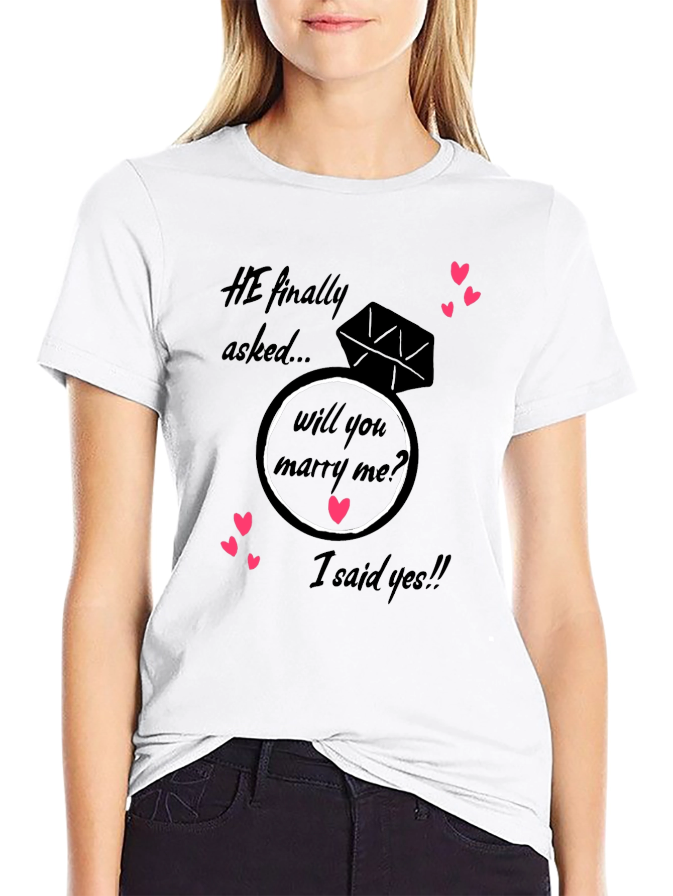 He Asked I Said Yes! Engagement T-Shirt