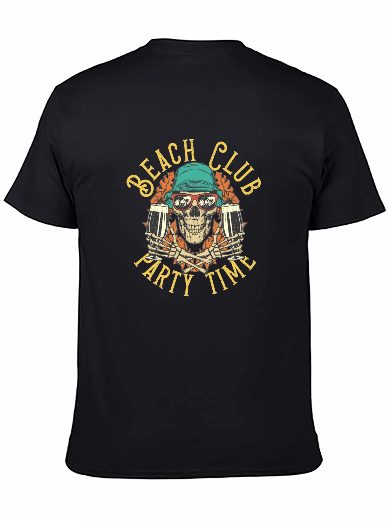 Beach Club Party Time Skull T-Shirt