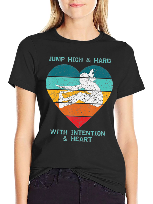 Jump High Heart Graphic Tee - Black