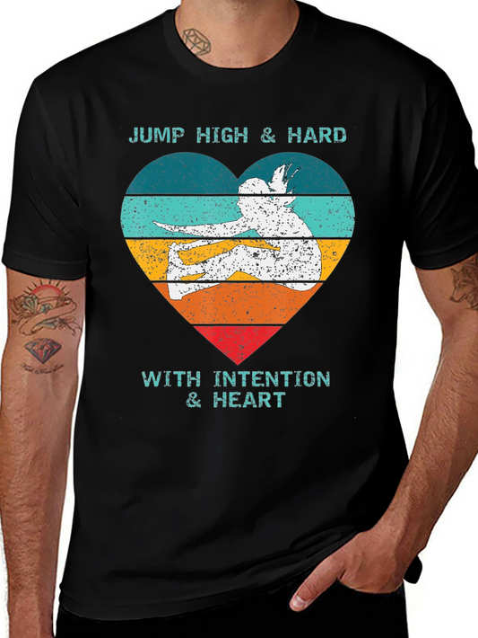 Jump High Heart Graphic Tee - Black