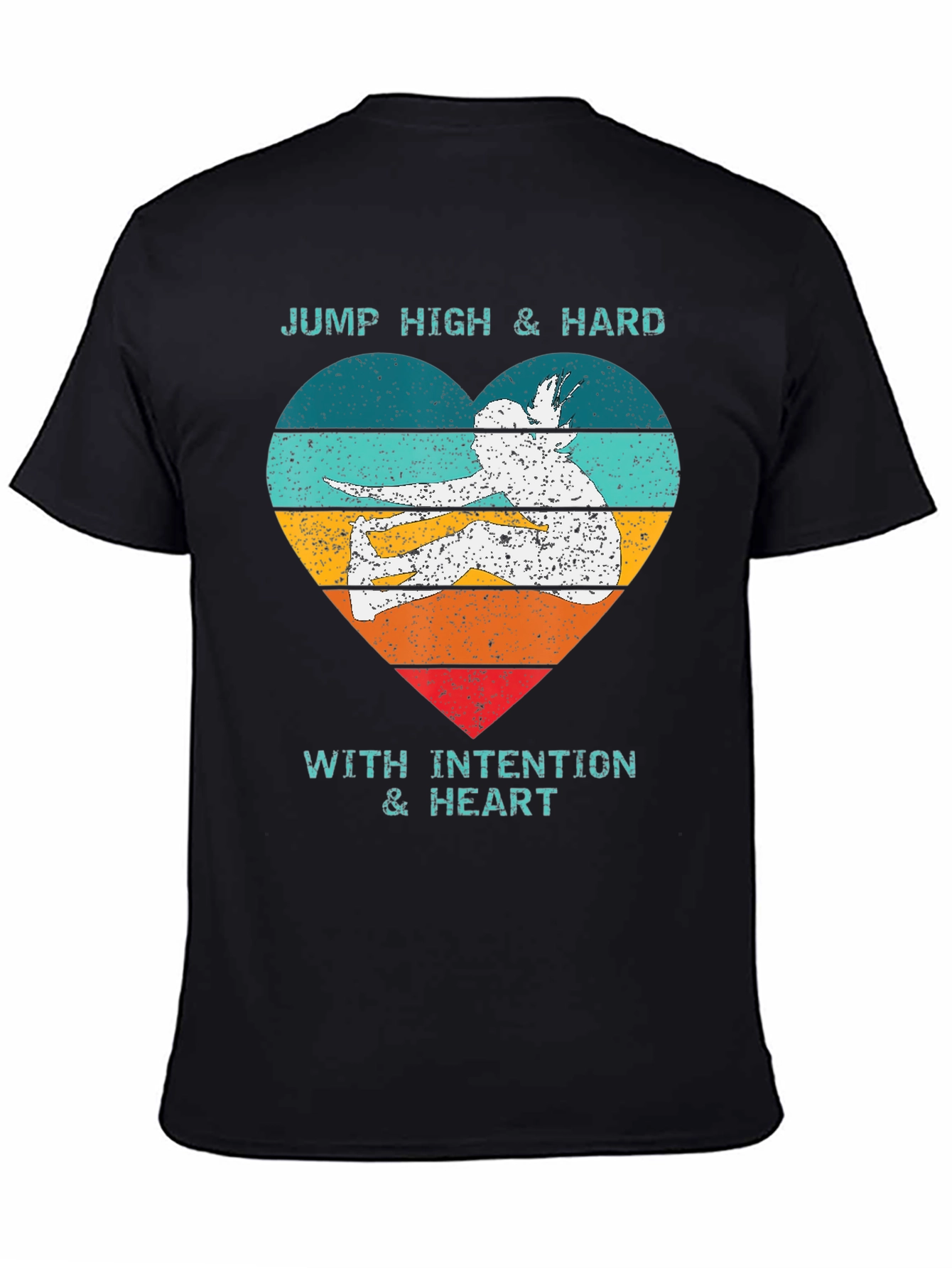 Jump High Heart Graphic Tee - Black