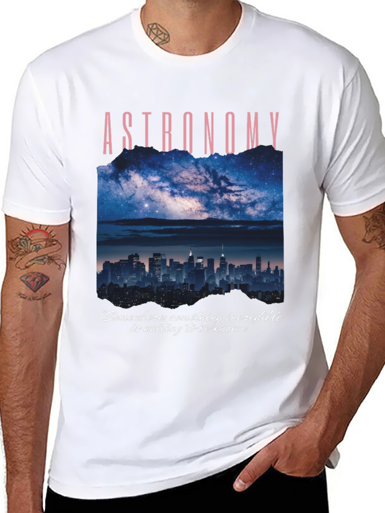 Astronomy Graphic T-Shirt - Night Sky & City