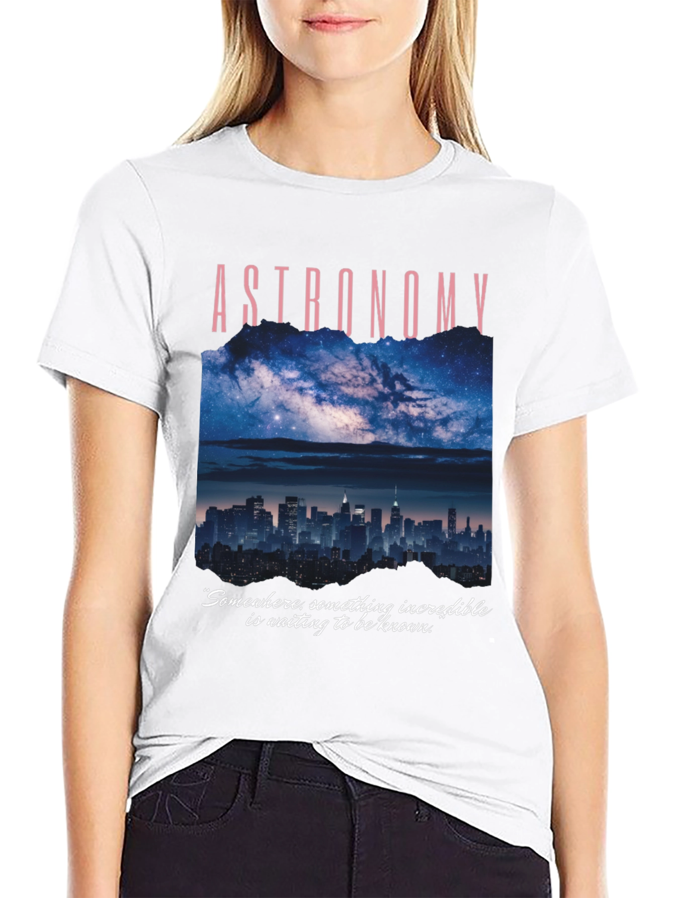 Astronomy Graphic T-Shirt - Night Sky & City