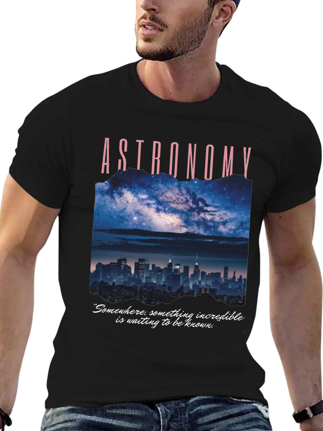 Astronomy Graphic T-Shirt - Night Sky & City