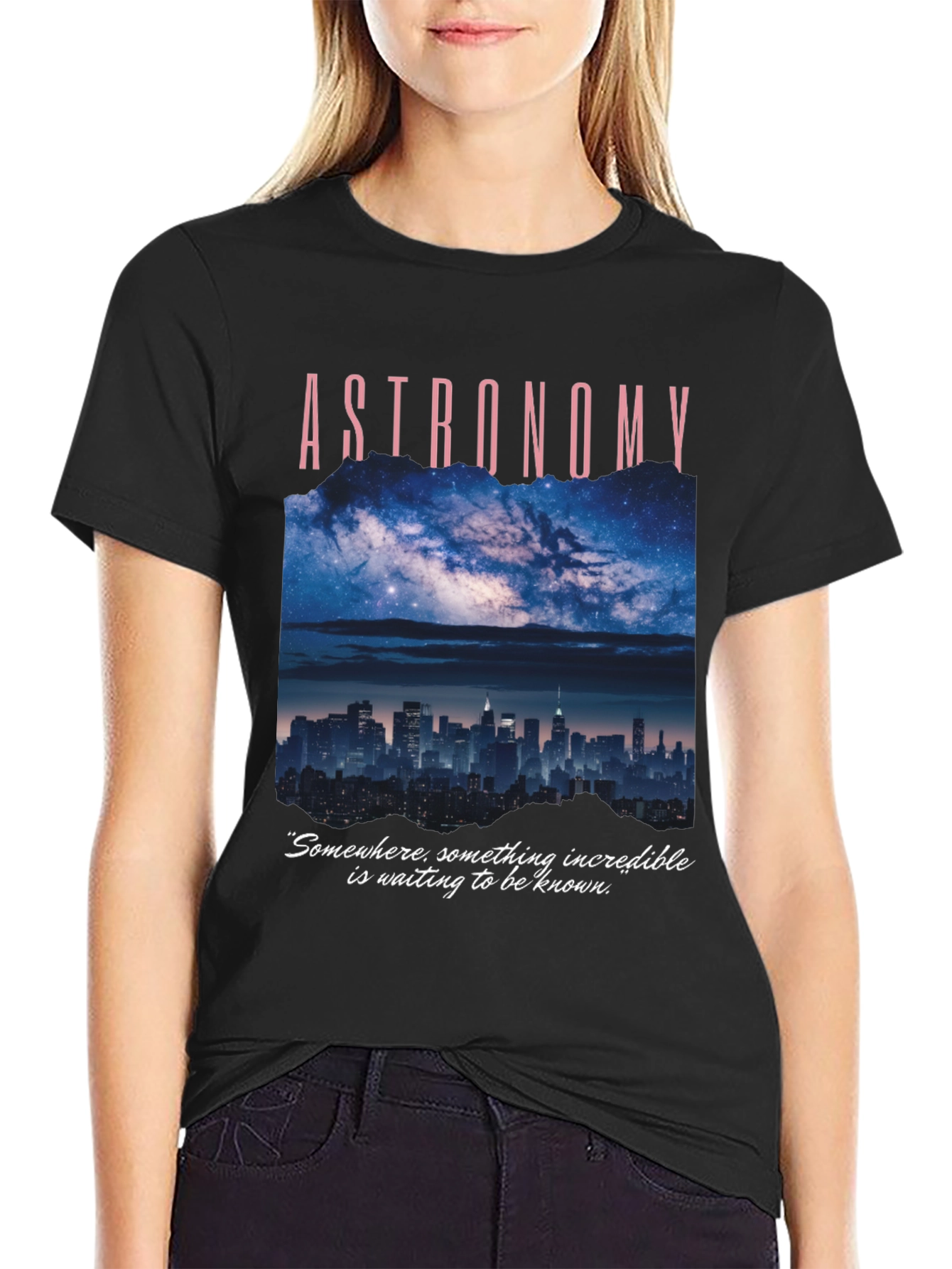 Astronomy Graphic T-Shirt - Night Sky & City