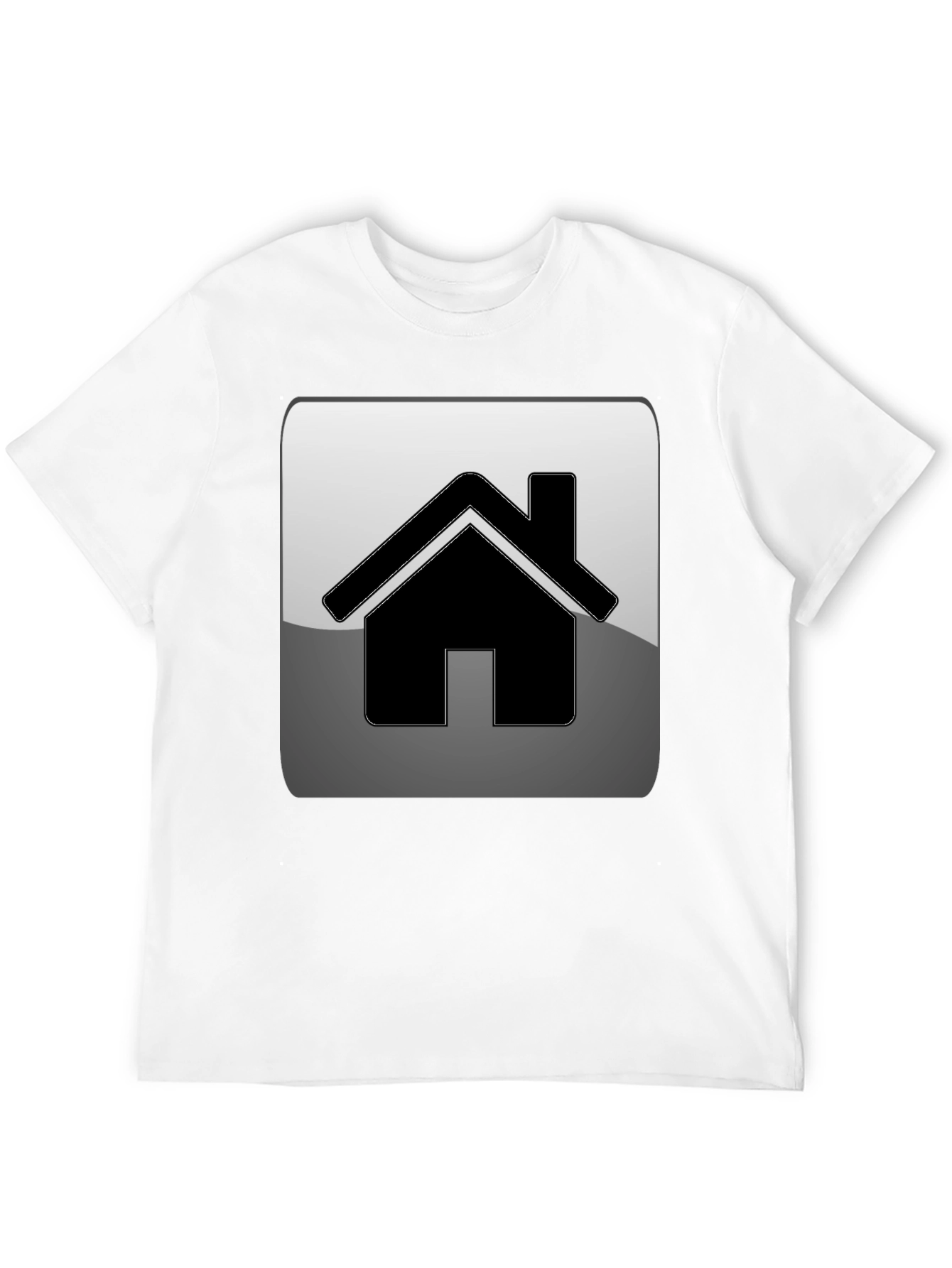 Home Icon Graphic Tee - Black Casual T-Shirt