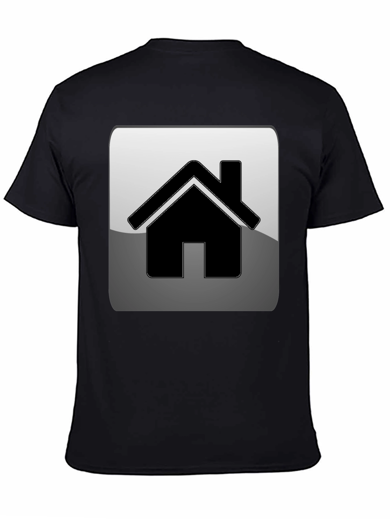 Home Icon Graphic Tee - Black Casual T-Shirt