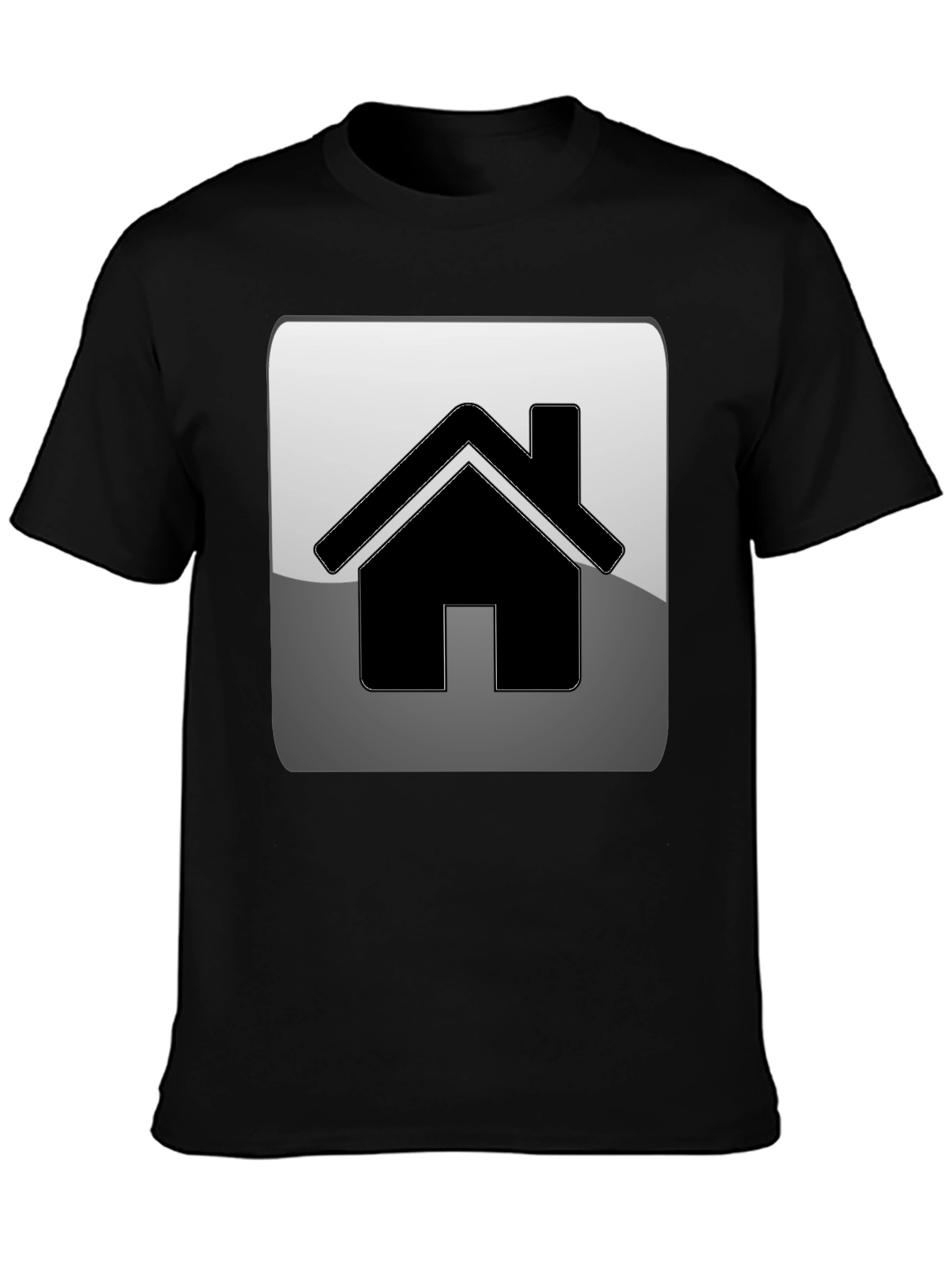 Home Icon Graphic Tee - Black Casual T-Shirt