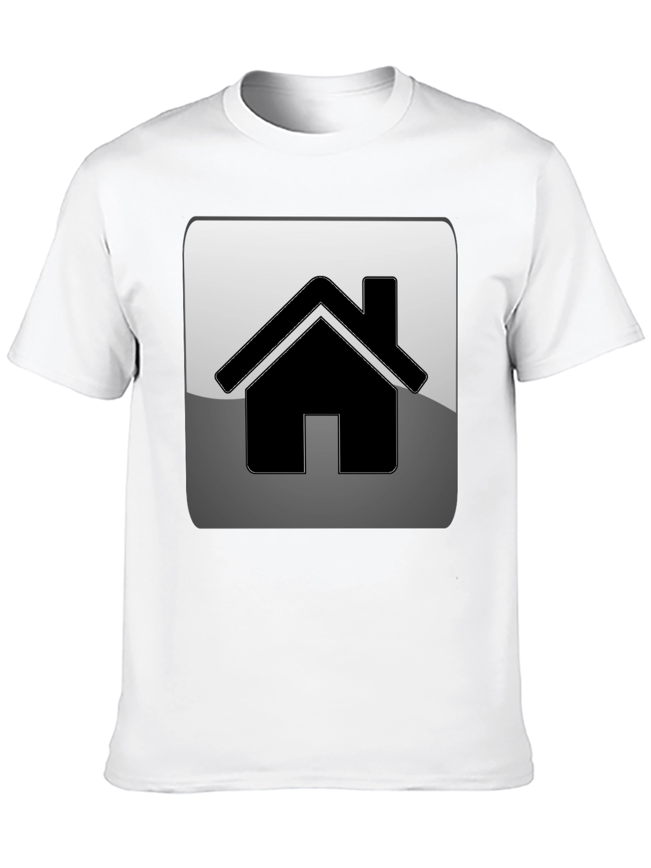 Home Icon Graphic Tee - Black Casual T-Shirt