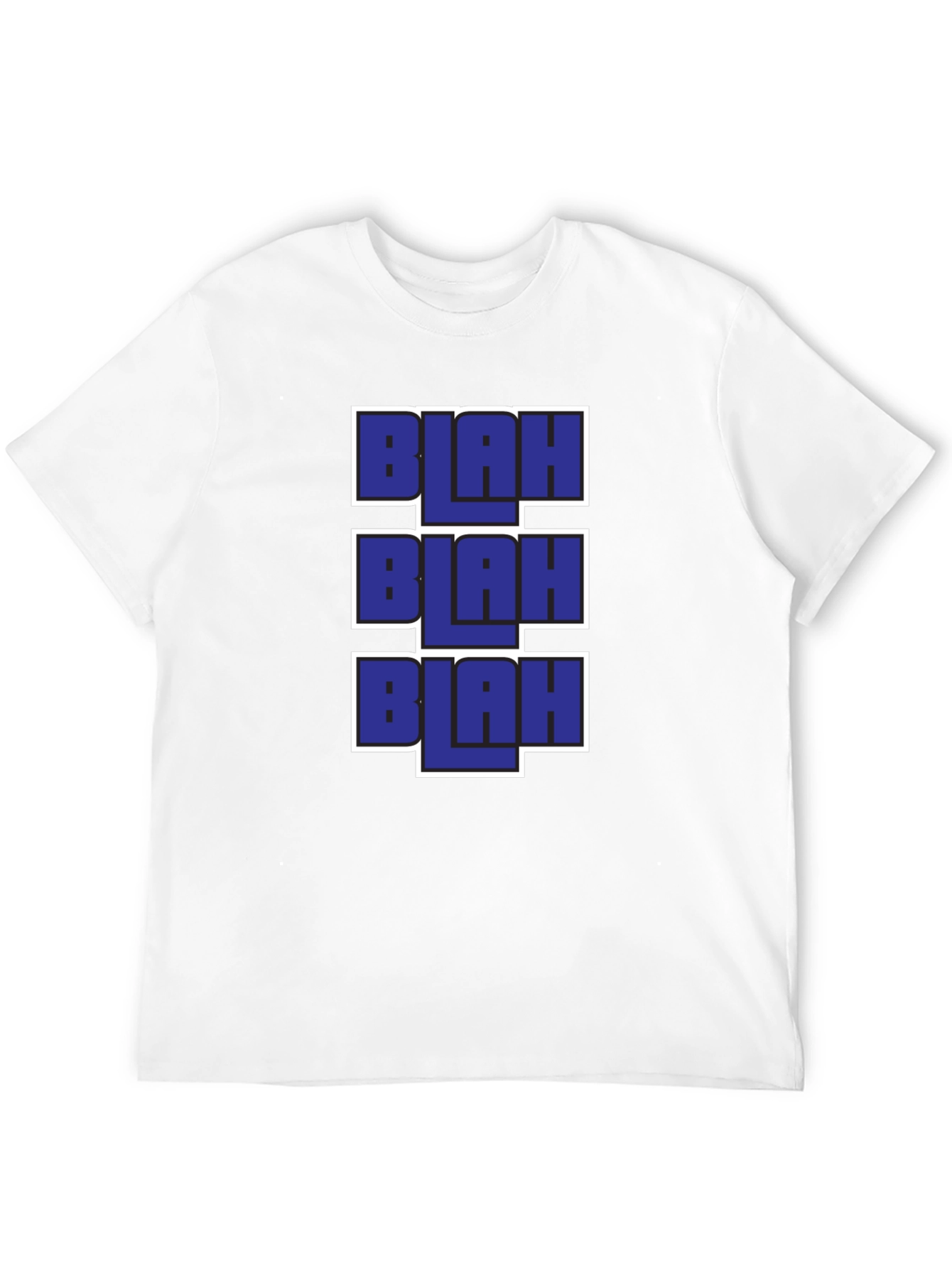 Blah Graphic Tee - Black Casual T-Shirt
