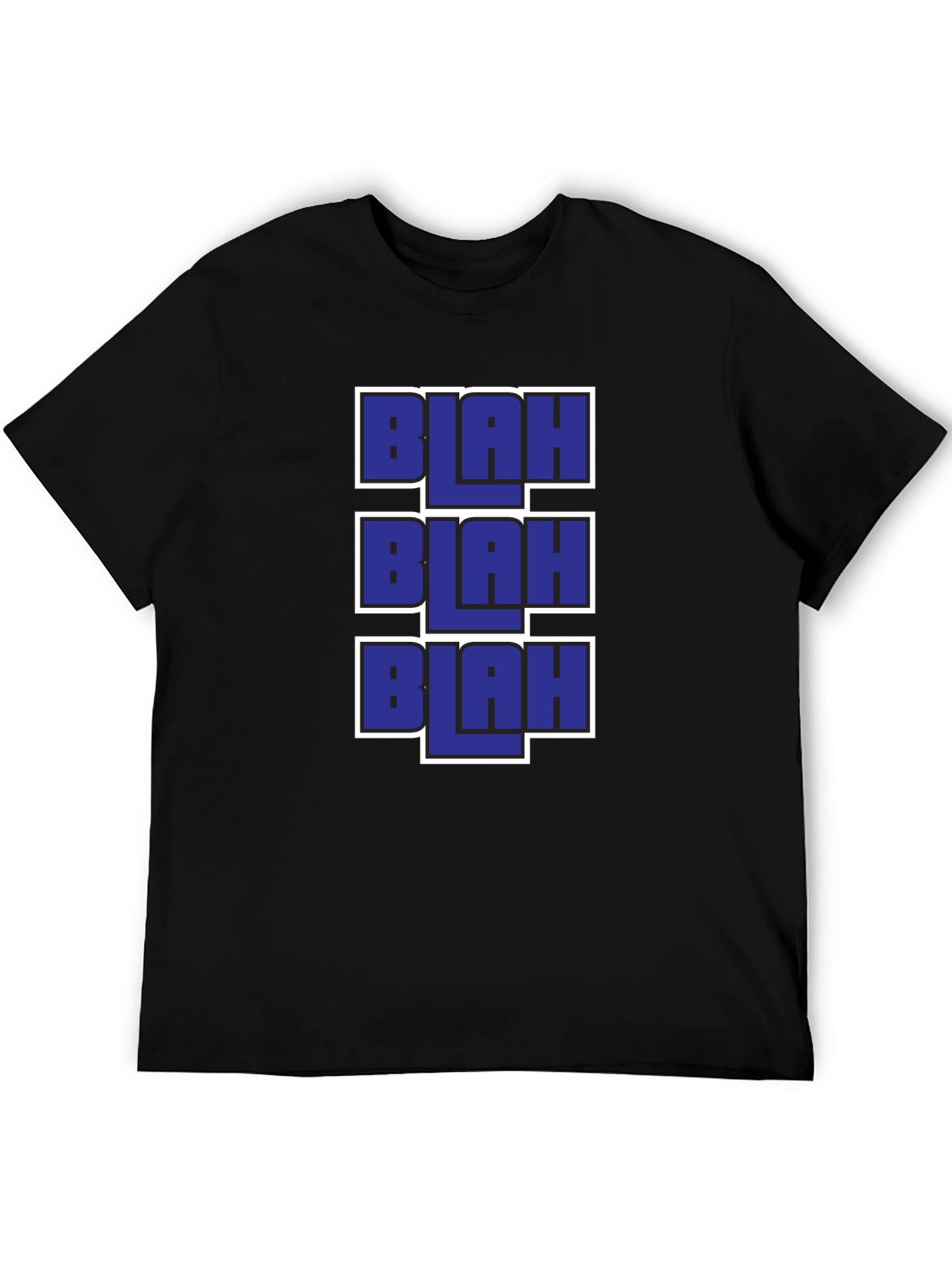 Blah Graphic Tee - Black Casual T-Shirt