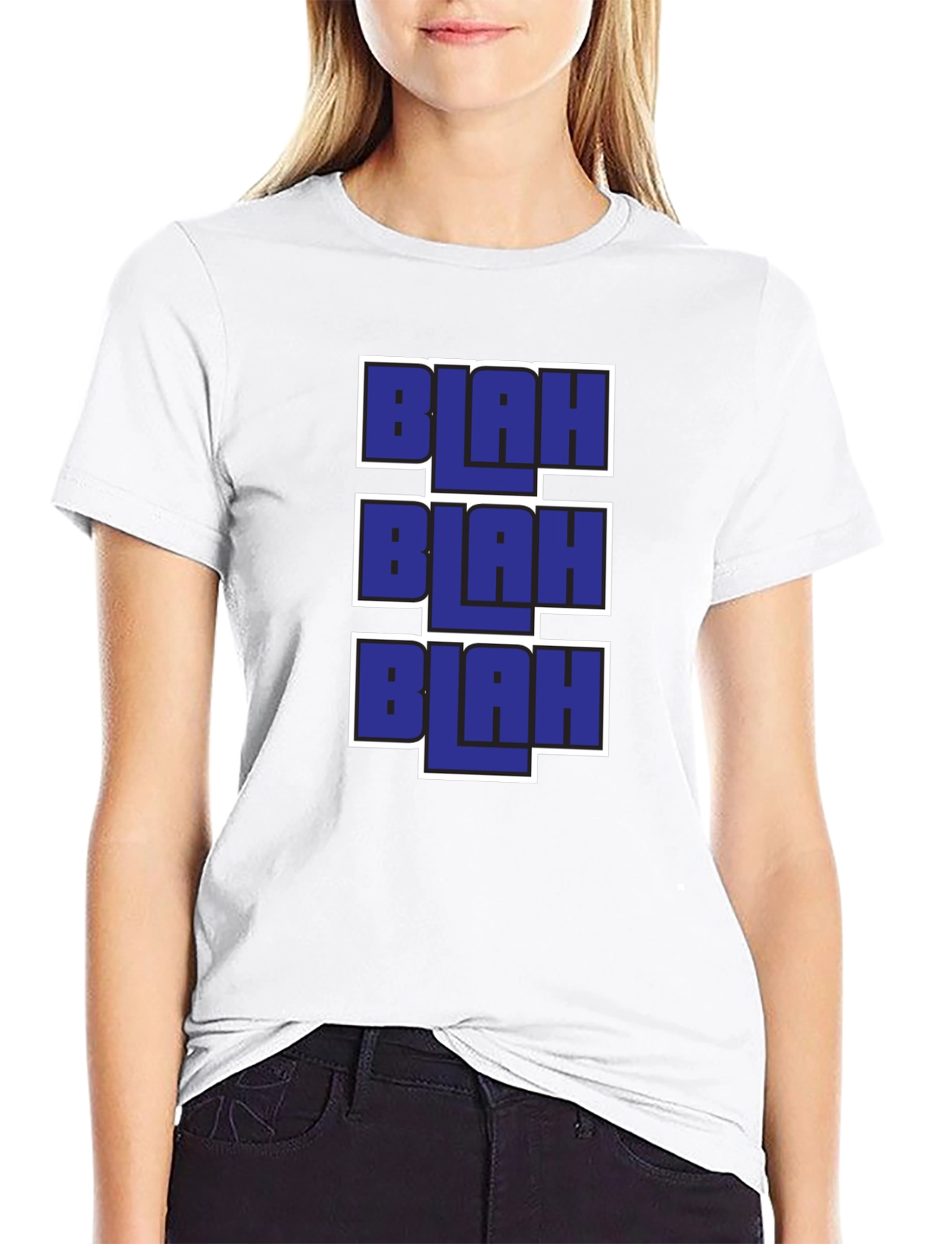 Blah Graphic Tee - Black Casual T-Shirt