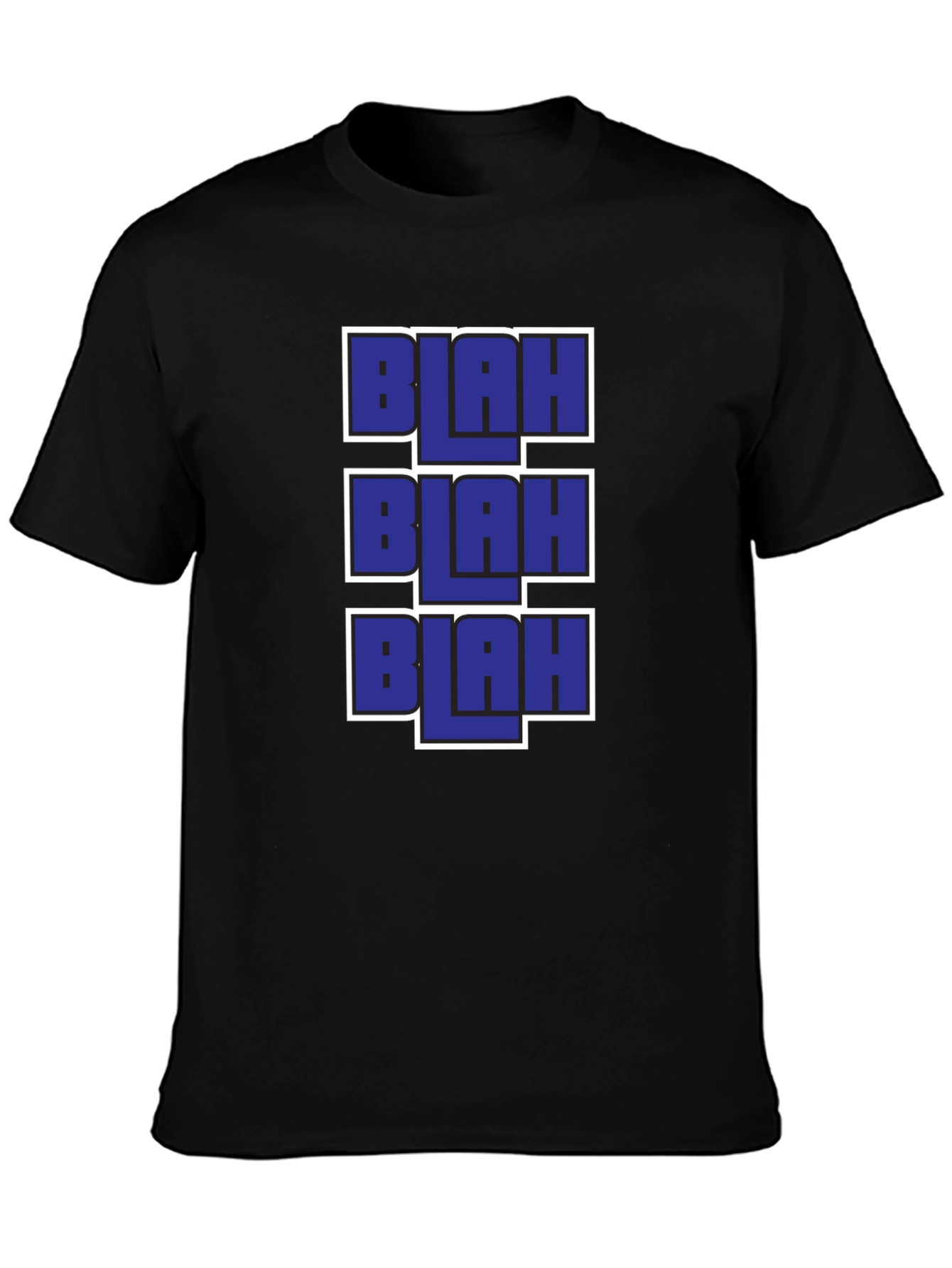 Blah Graphic Tee - Black Casual T-Shirt