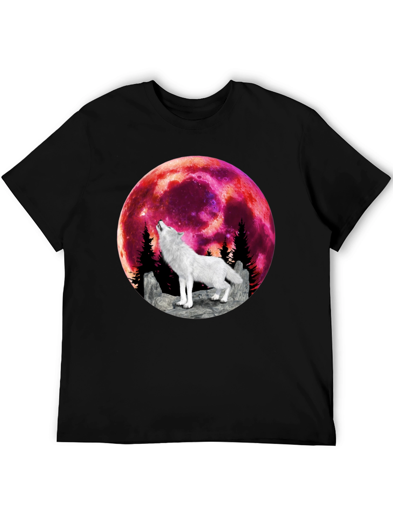 Wolf Howling at Blood Moon Graphic Tee