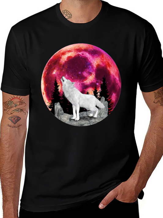 Wolf Howling at Blood Moon Graphic Tee
