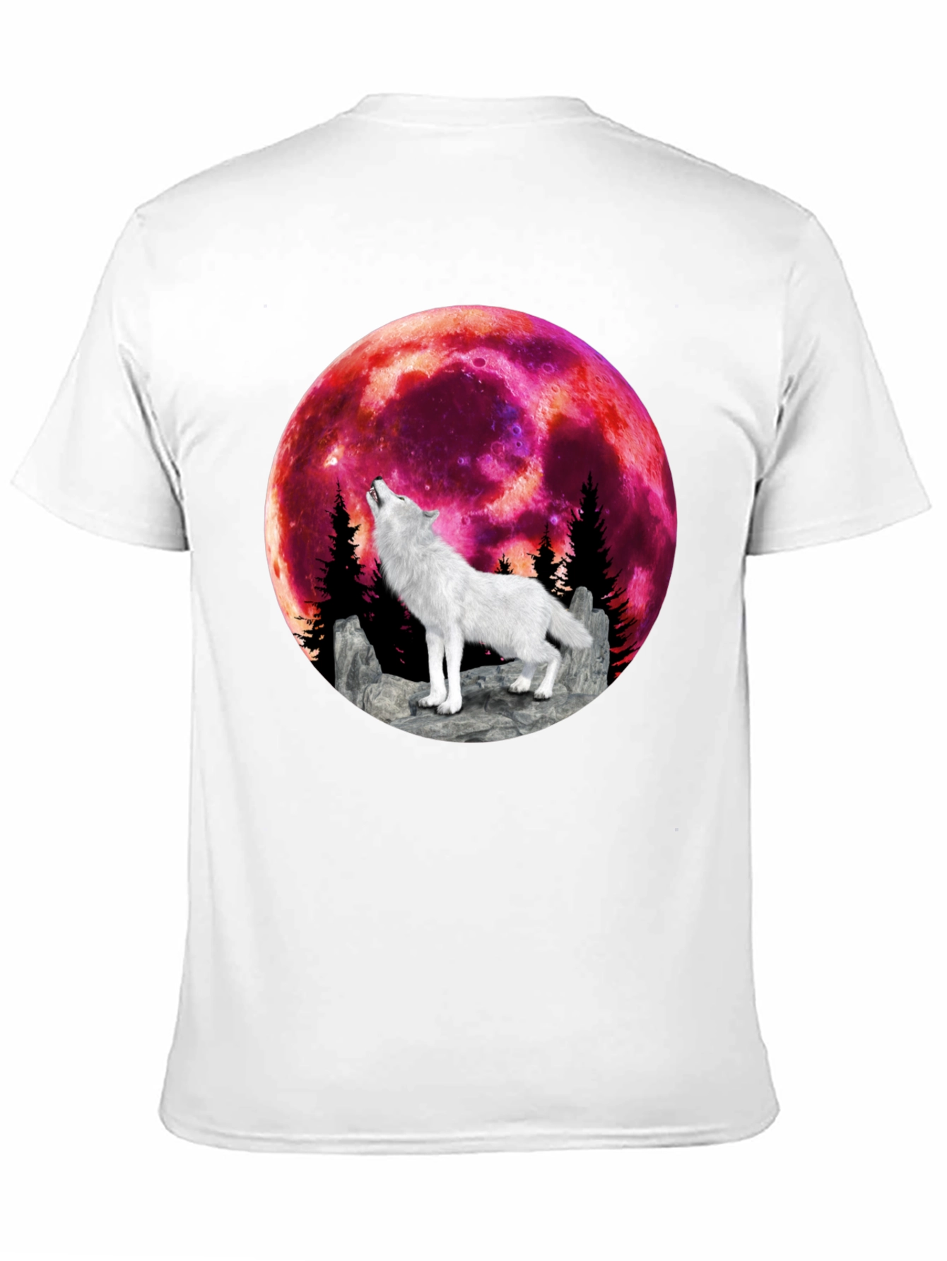 Wolf Howling at Blood Moon Graphic Tee