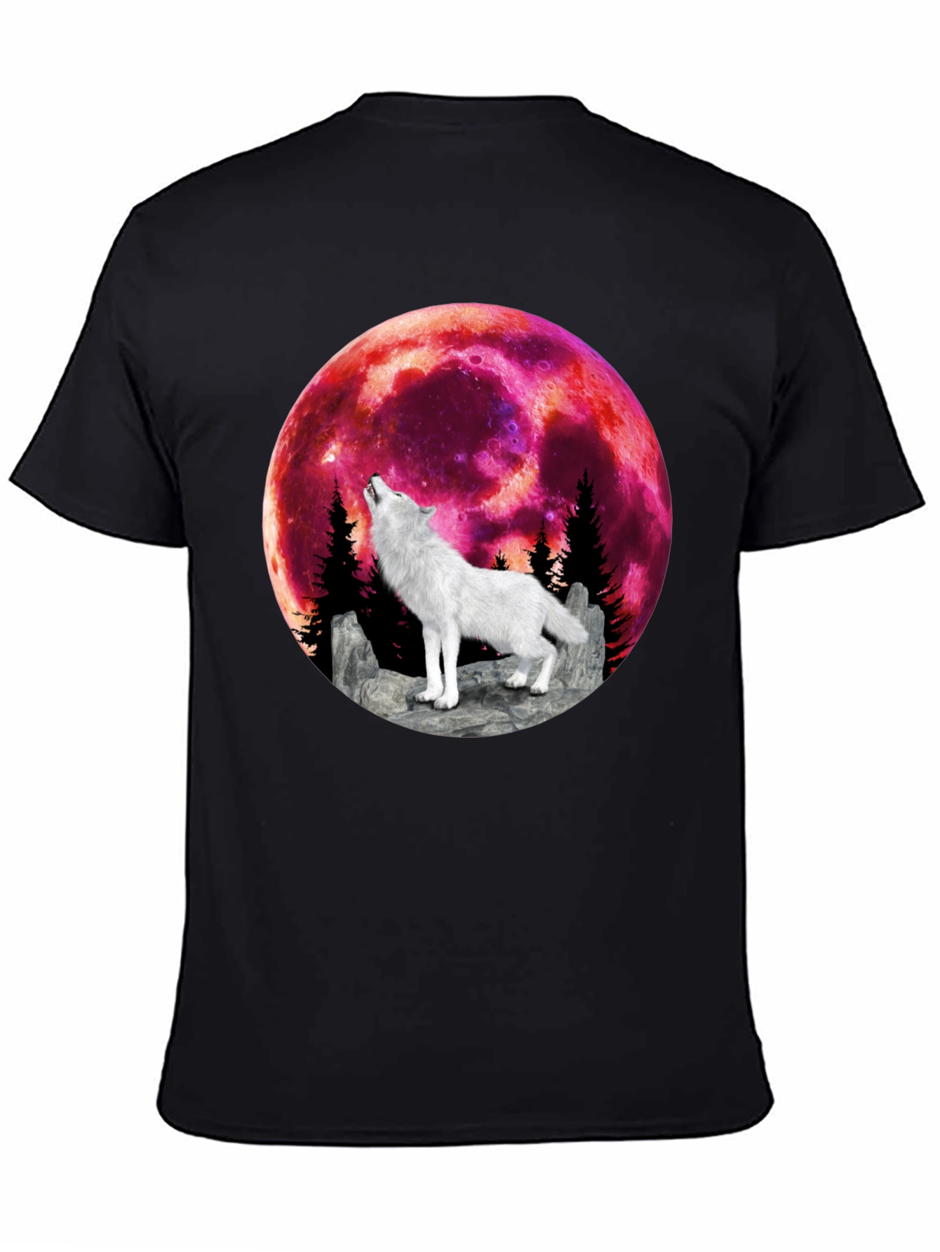 Wolf Howling at Blood Moon Graphic Tee