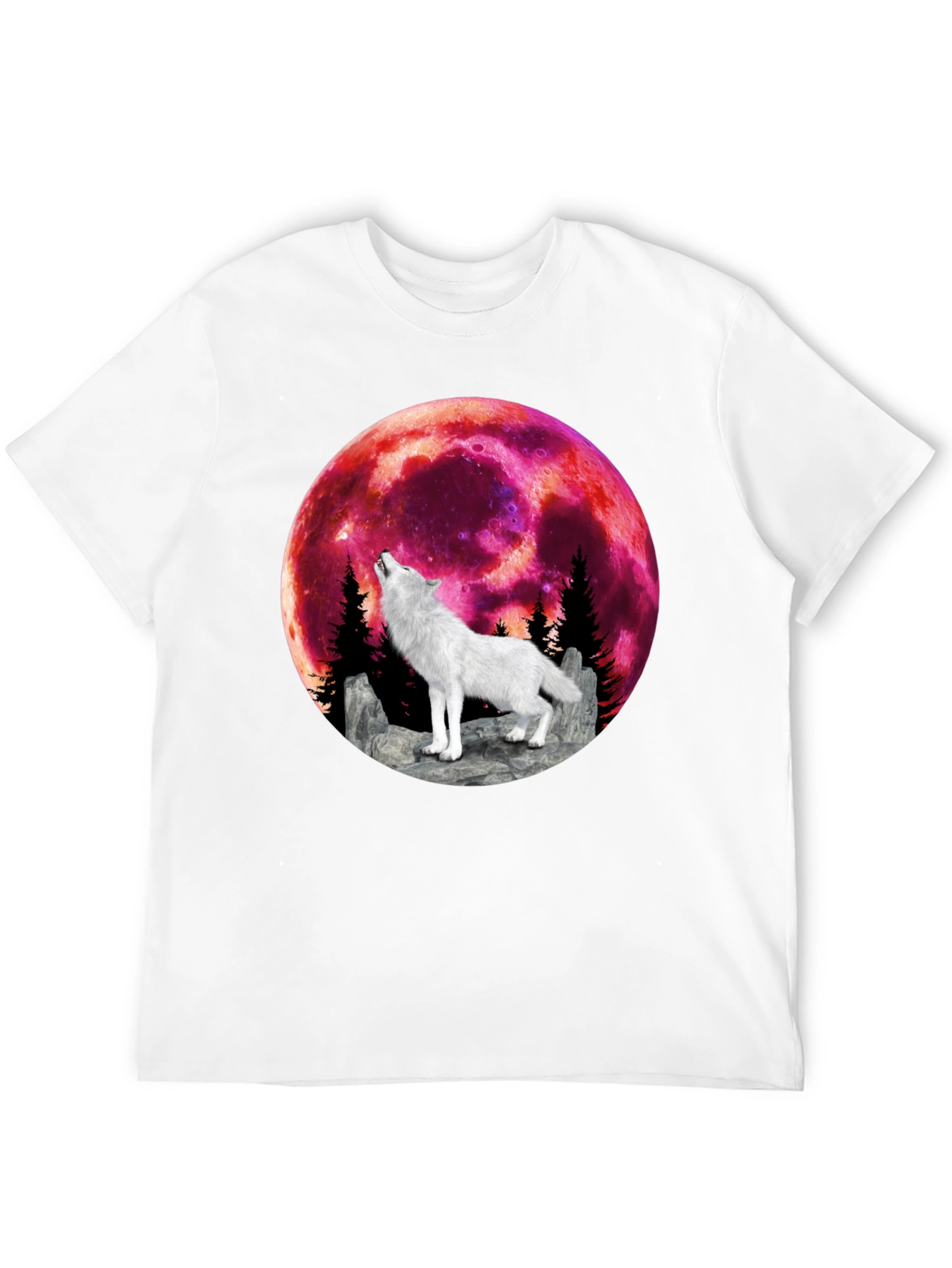Wolf Howling at Blood Moon Graphic Tee