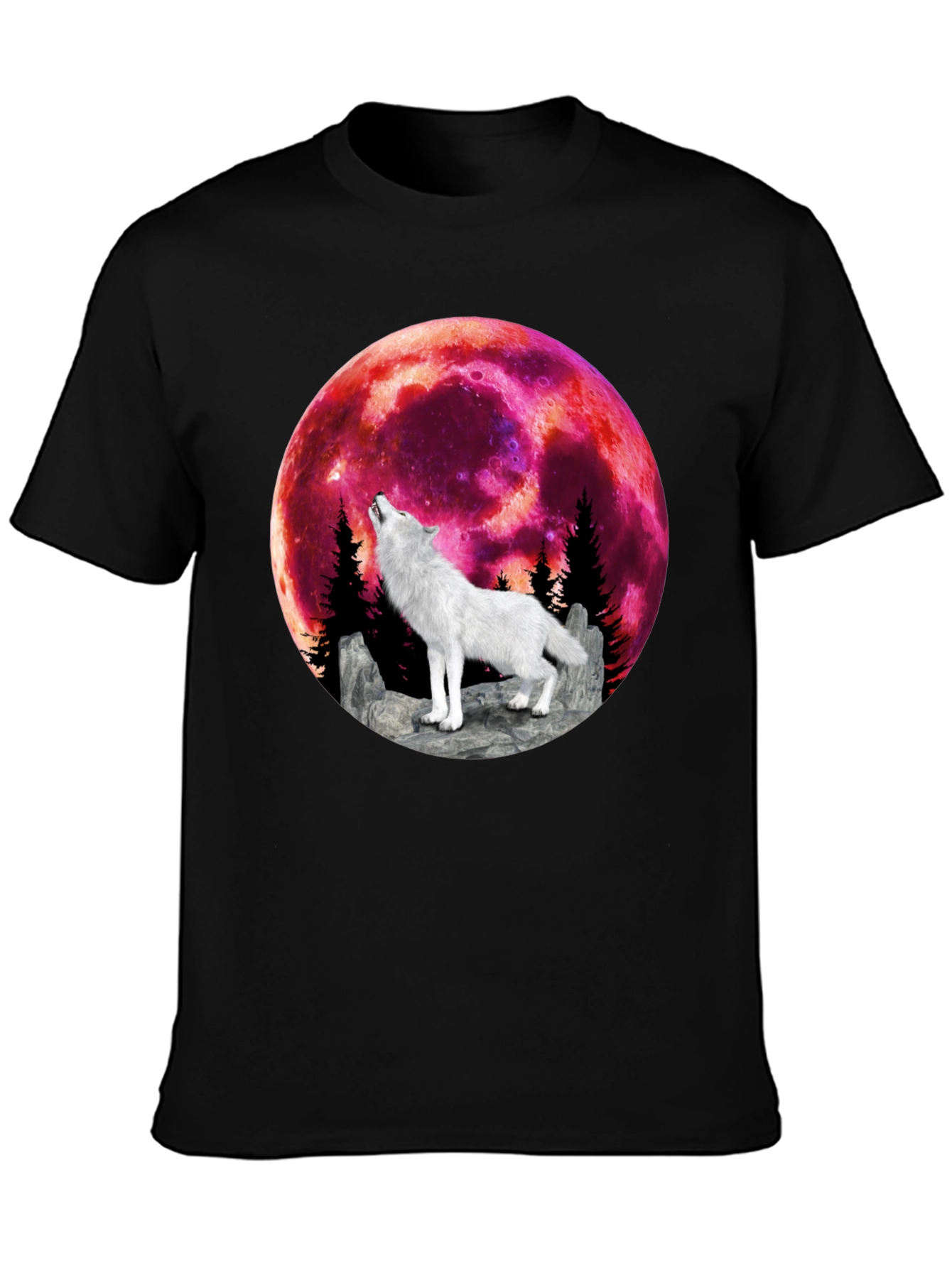 Wolf Howling at Blood Moon Graphic Tee