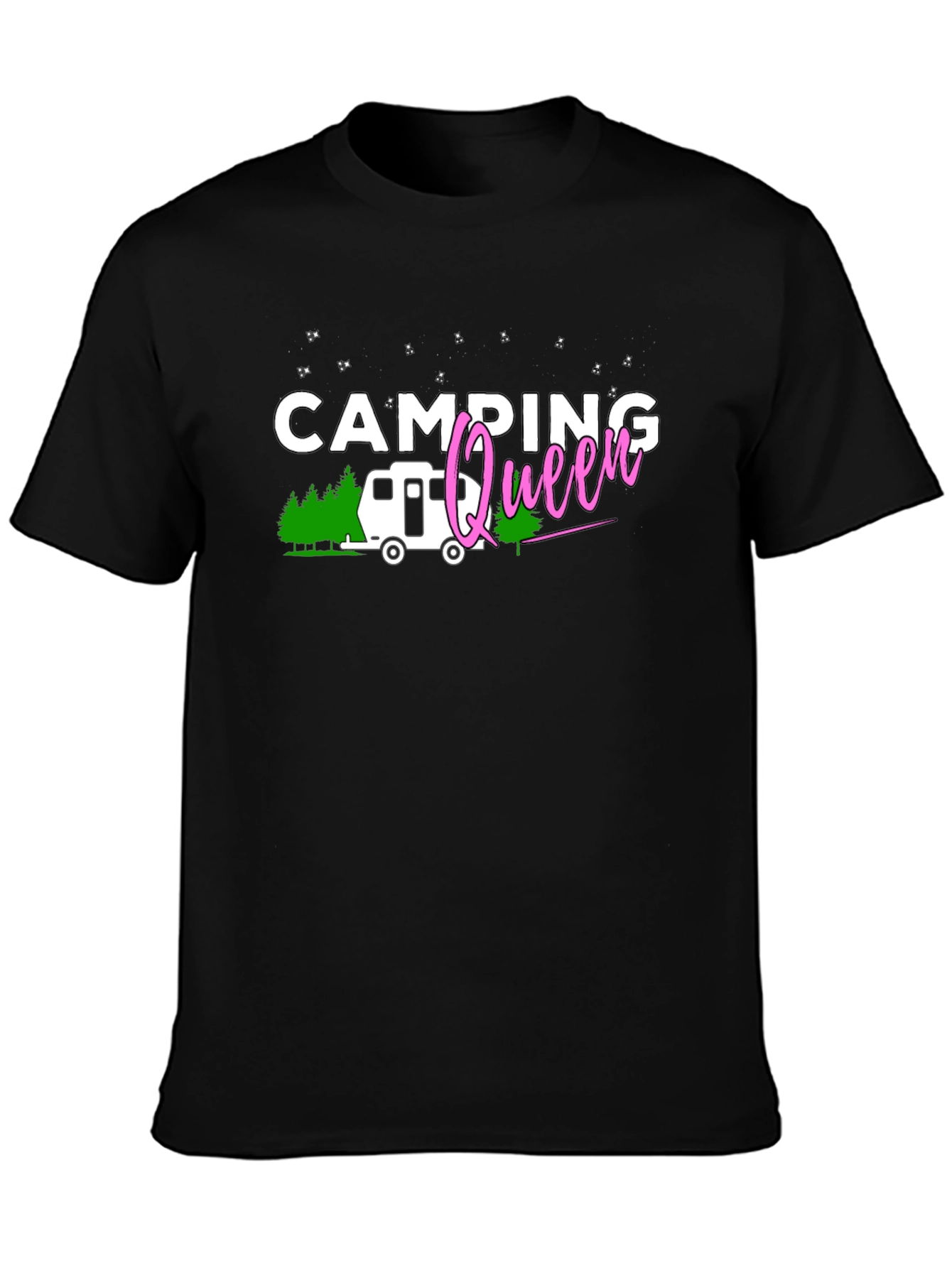 Camping Queen Black T-Shirt