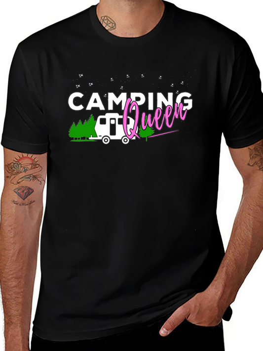 Camping Queen Black T-Shirt