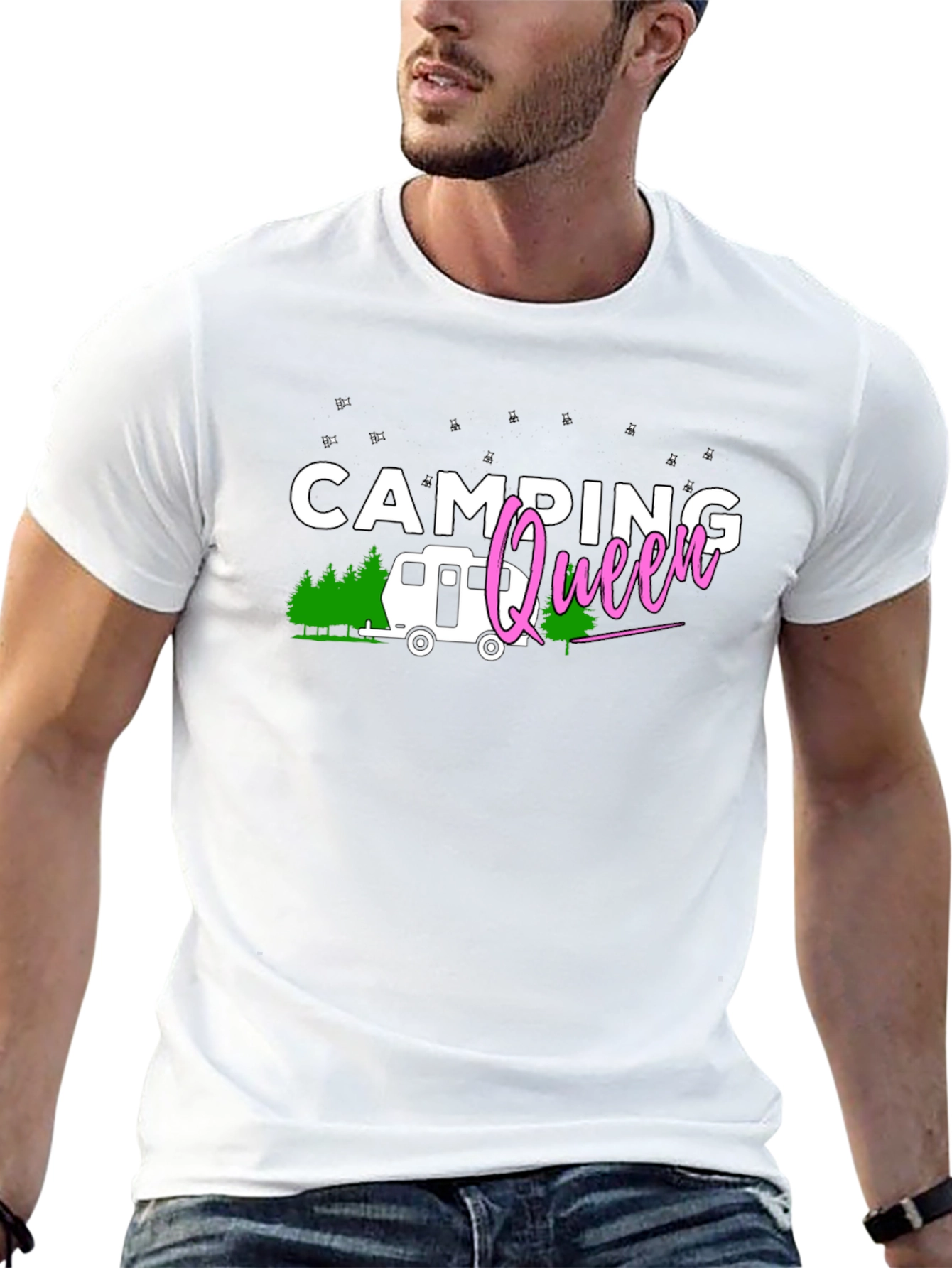 Camping Queen Black T-Shirt