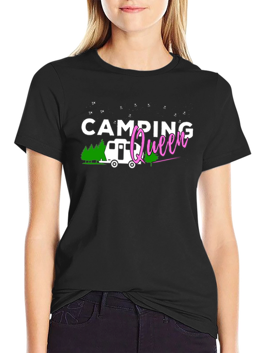 Camping Queen Black T-Shirt