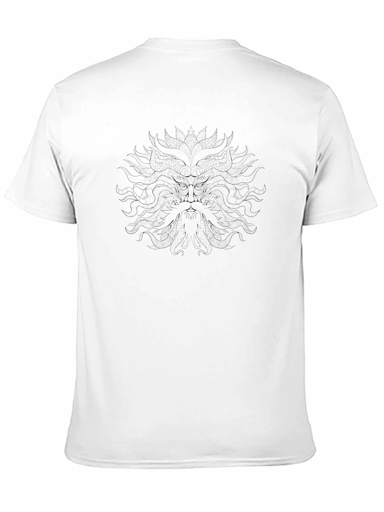 Black Graphic Tee - Abstract Bearded Face Design