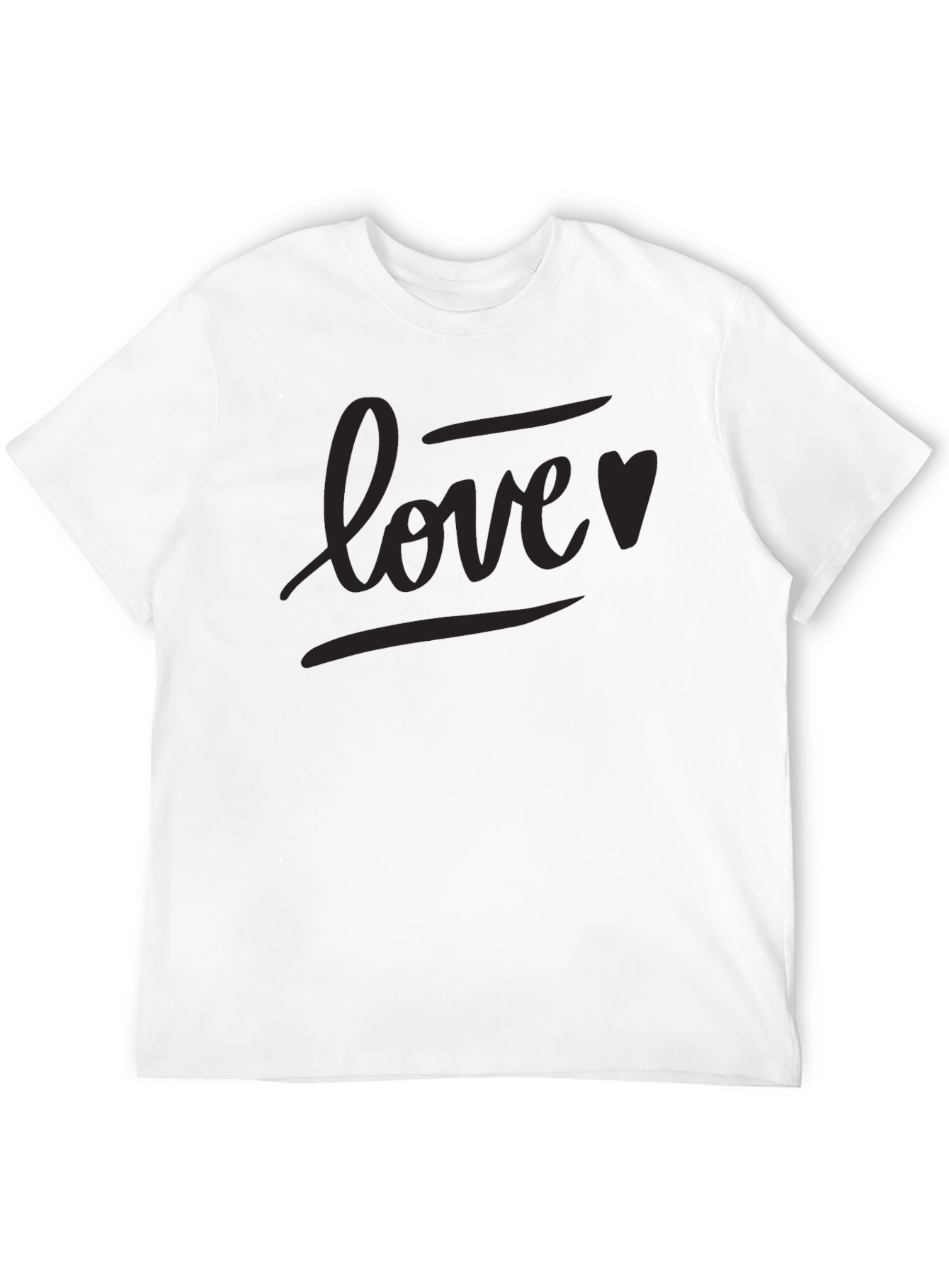 Love Heart Graphic Black T-Shirt