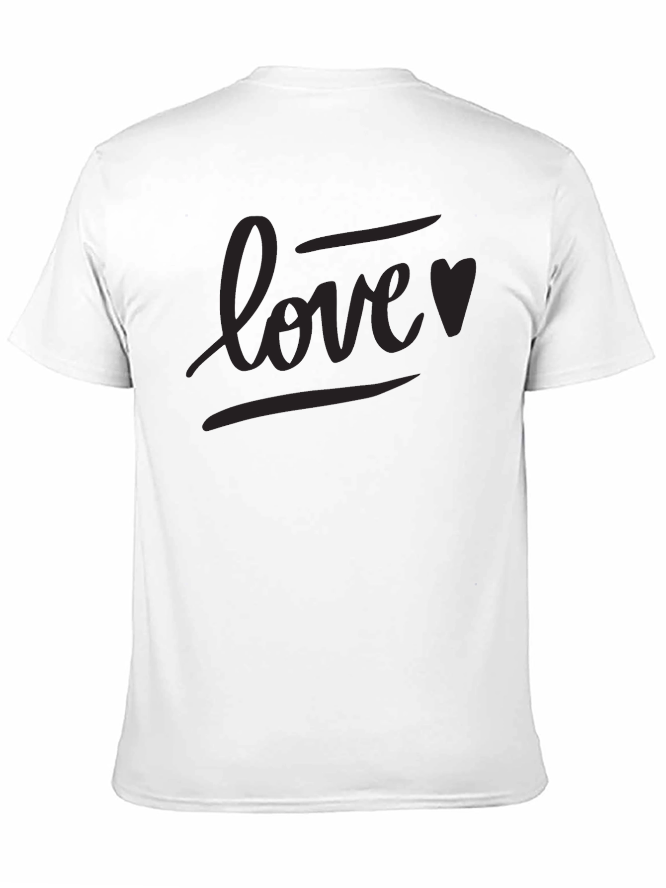 Love Heart Graphic Black T-Shirt